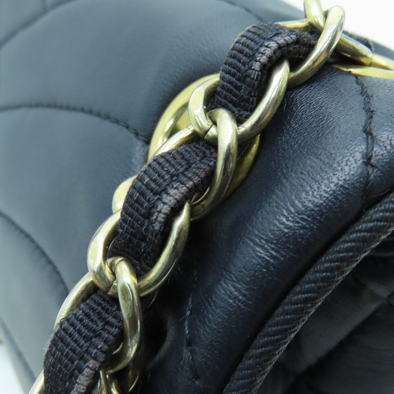 CHANEL 【激減優惠】羊皮皮革Chain Shoulder金扣肩背袋藍色