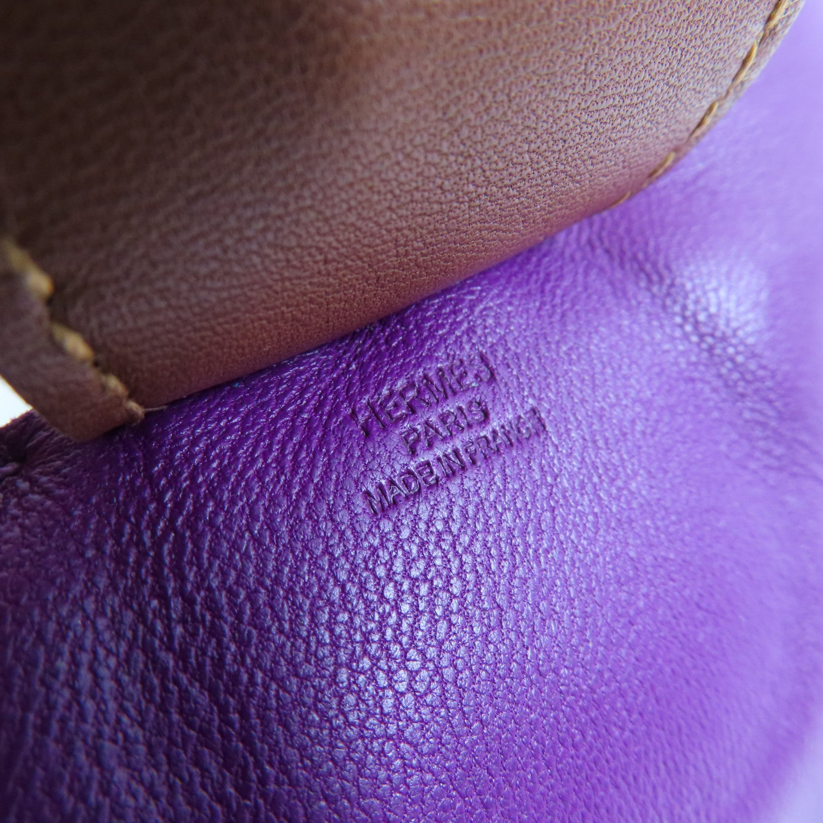 HERMES Milo皮革Rodeo GM掛飾Anemone/Bleu Izmir