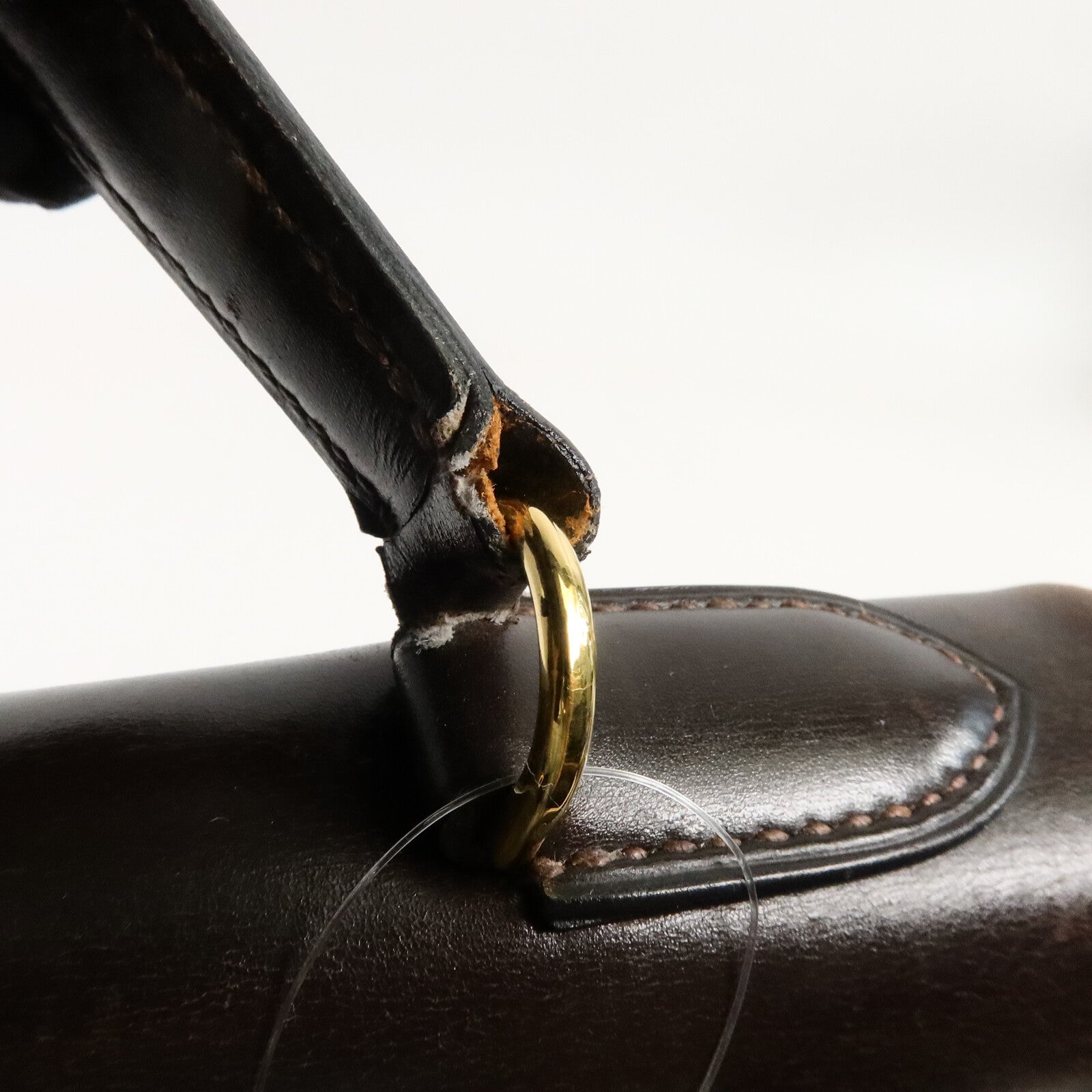 HERMES Box Calf皮革Kelly 32手挽肩背兩用袋Brown