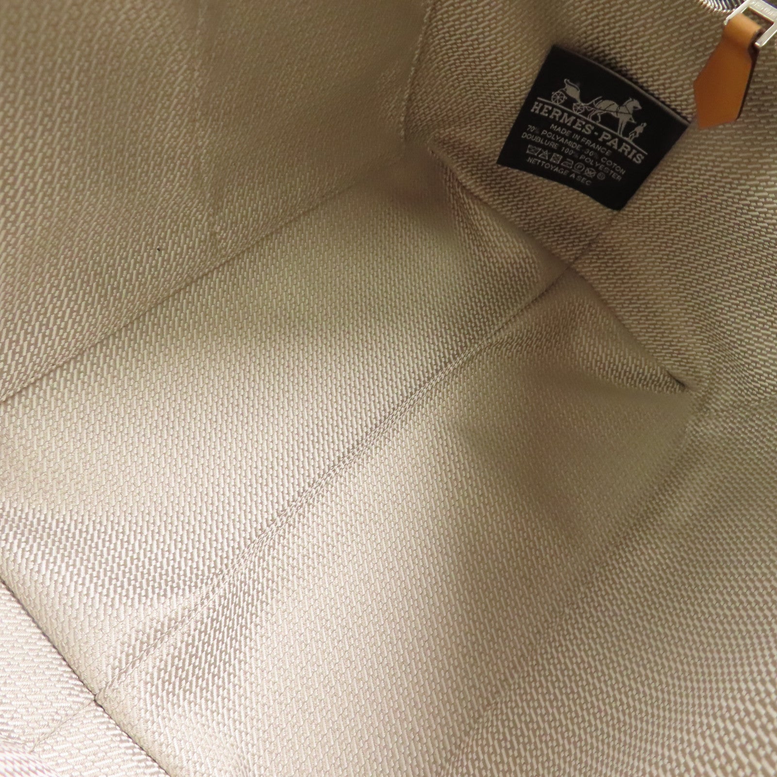 HERMES 帆布Bride A Brac銀扣手挽袋黑色