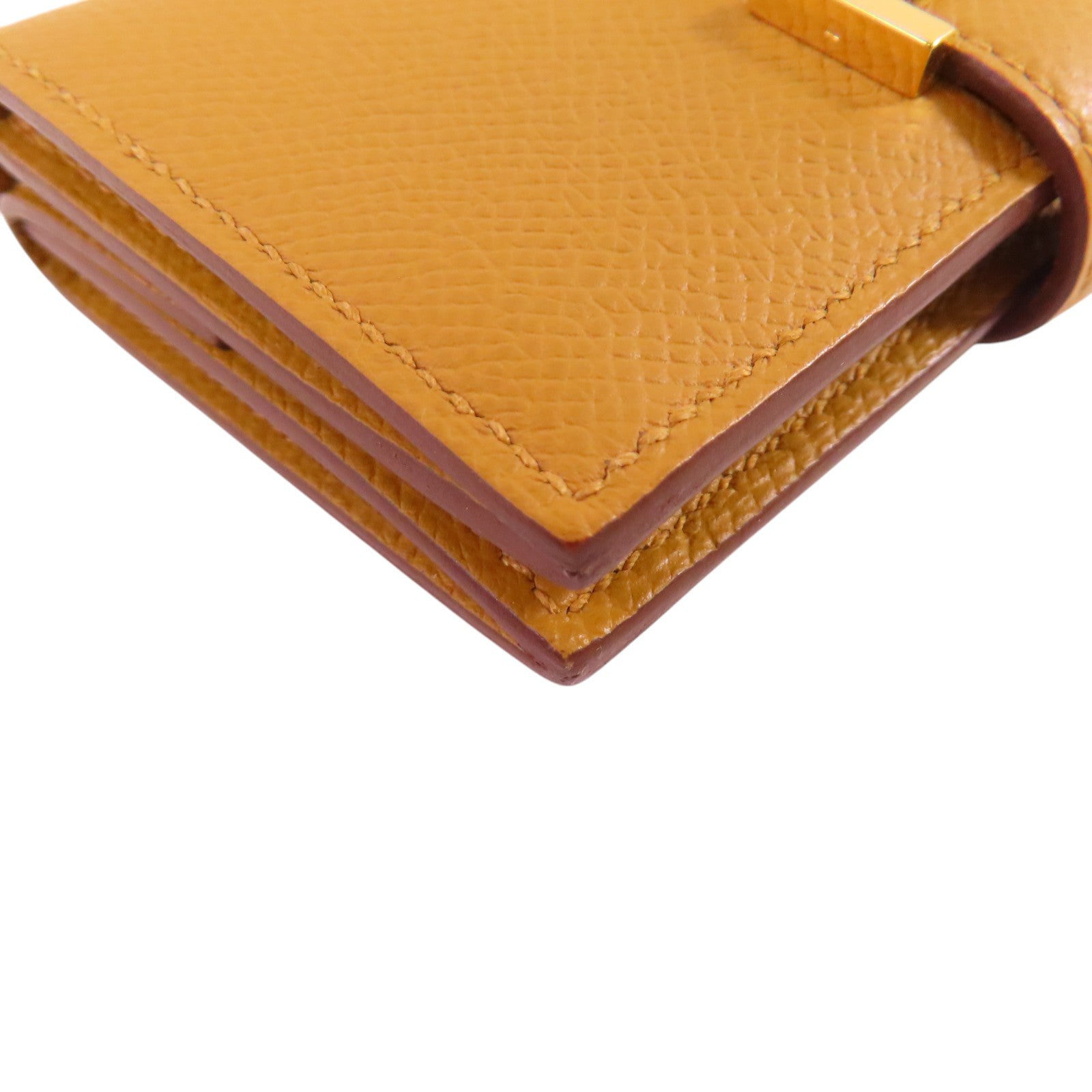 HERMES【激減優惠】 Epsom皮革Bearn Card Case金扣卡套