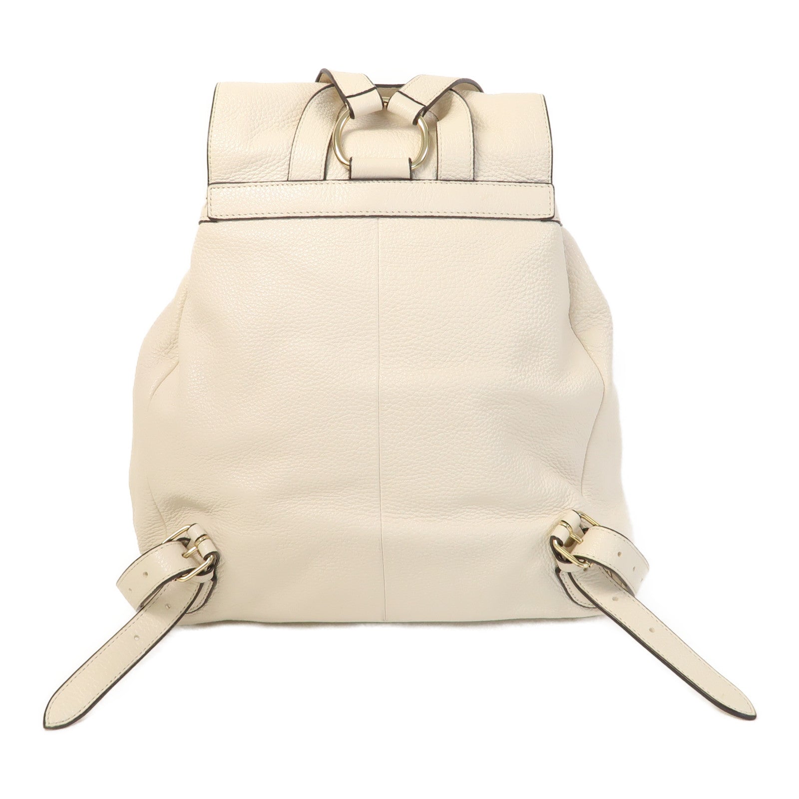 COACH 【激減優惠】牛皮皮革Backpack金扣背包米白色