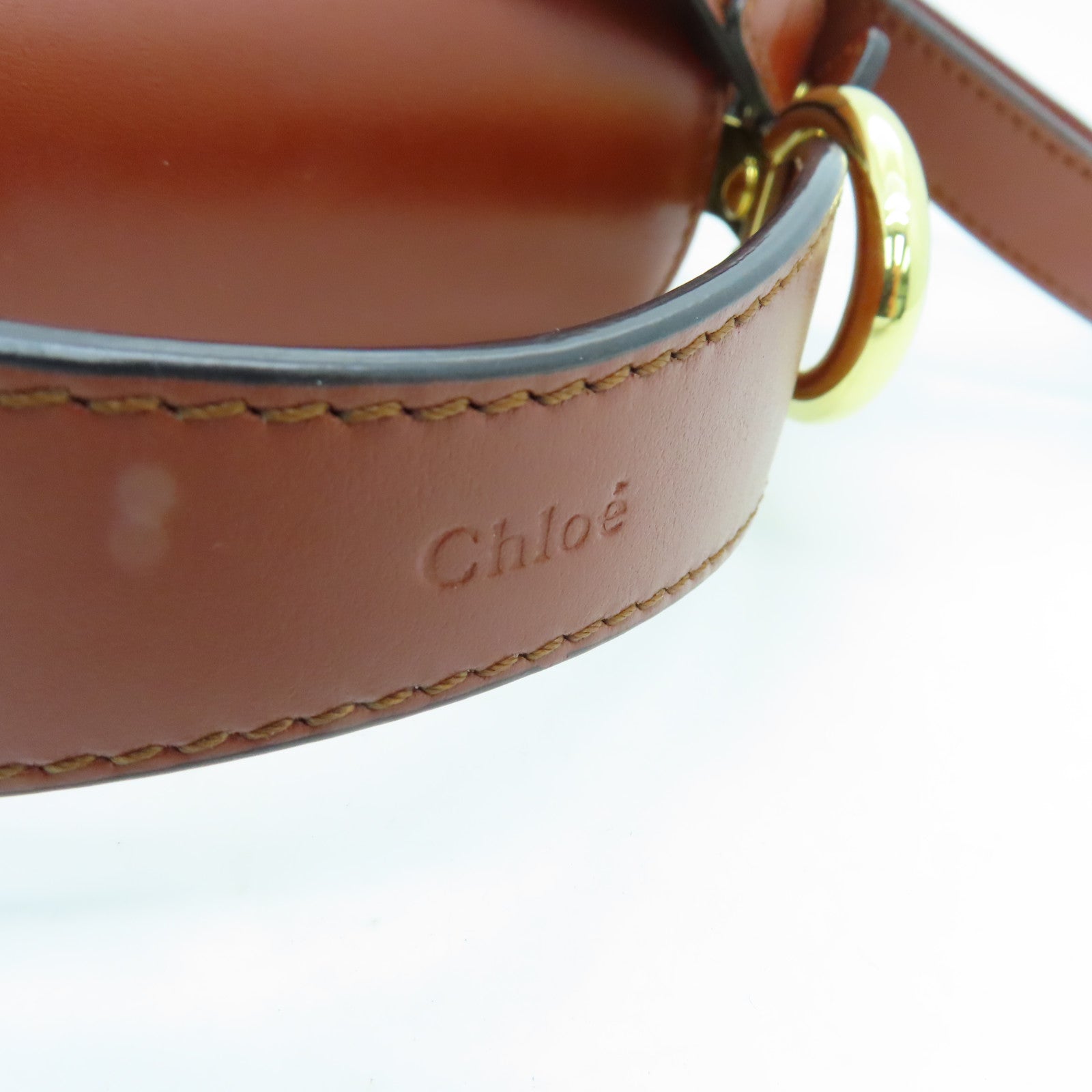 Chloe 牛皮皮革2way Shoulder Bag金扣手挽肩背两用袋啡色