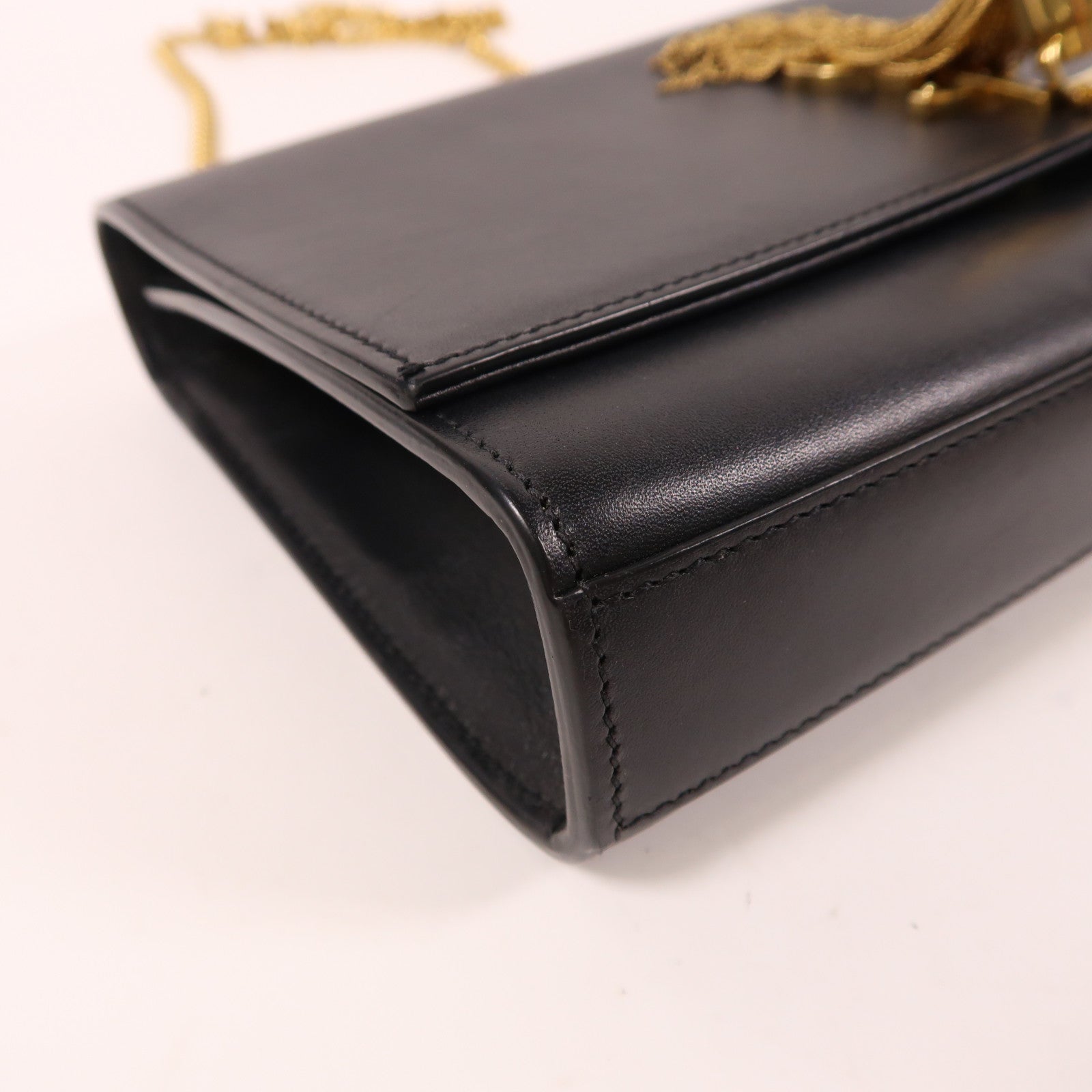 SAINT LAURENT 牛皮皮革Kate Bag金扣鏈帶肩背袋黑色
