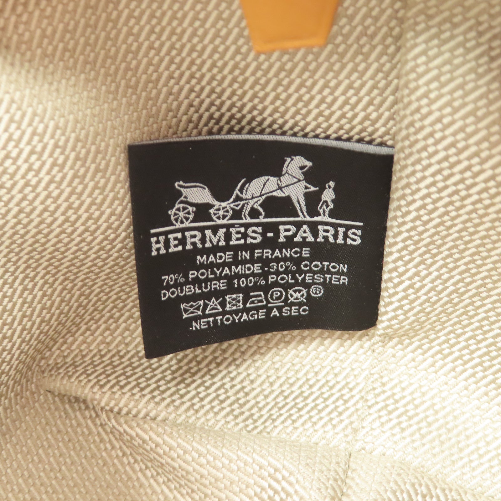 HERMES 帆布Bride A Brac銀扣手挽袋黑色