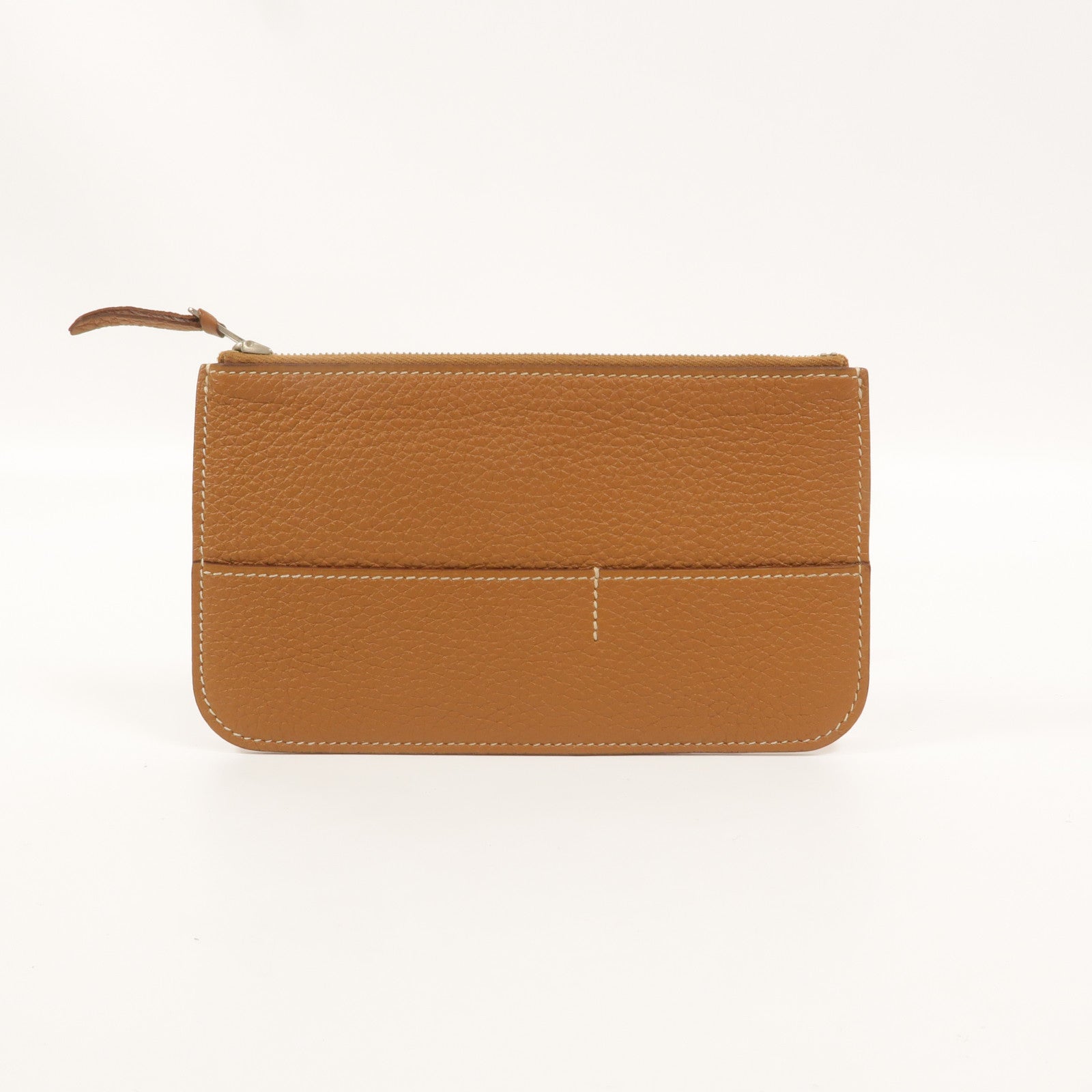 HERMES Clemence皮革Dogon GM長錢包Gold