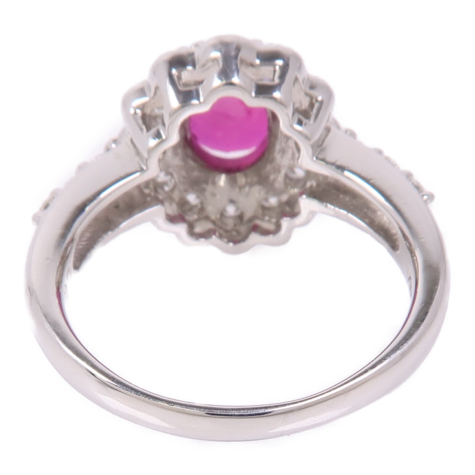 JEWELRY PT900鉑金Ruby/Diamond Ring紅寶石/鑽石戒指US#6