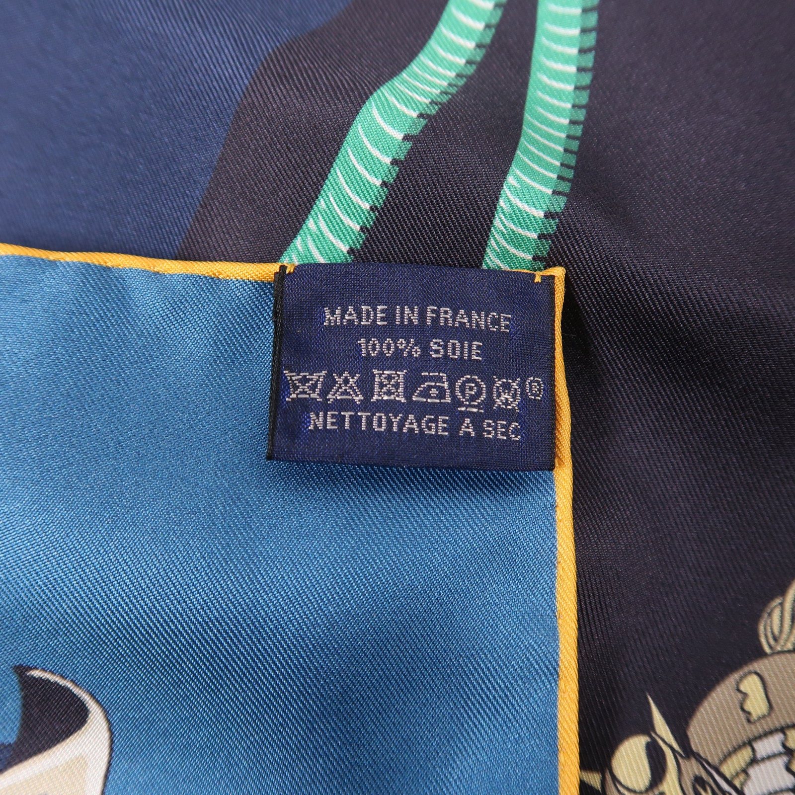 HERMES 絲質Scarf 90x90絲巾藍色