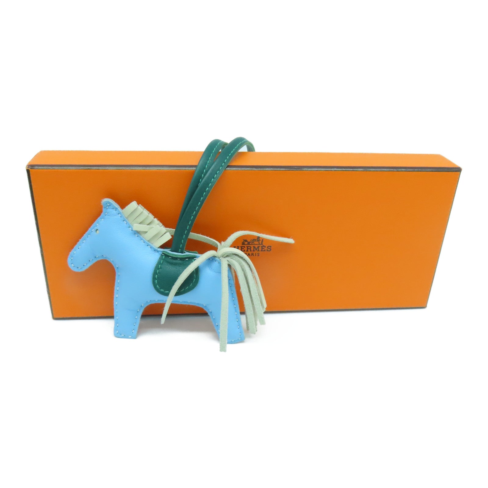 HERMES 【激減優惠】Swift皮革Rodeo S掛飾藍色/綠色