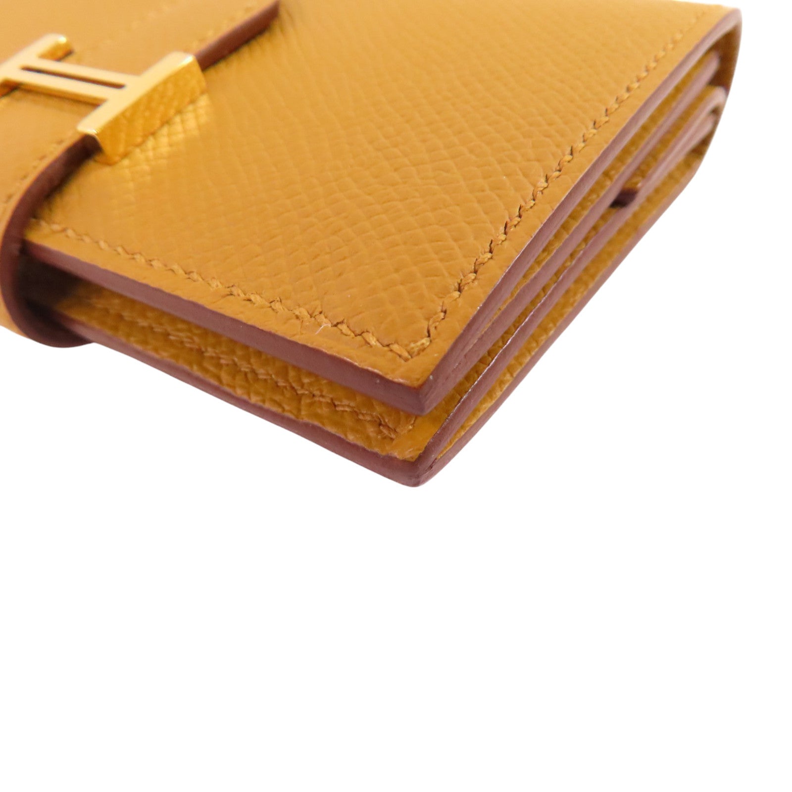 HERMES【激減優惠】 Epsom皮革Bearn Card Case金扣卡套
