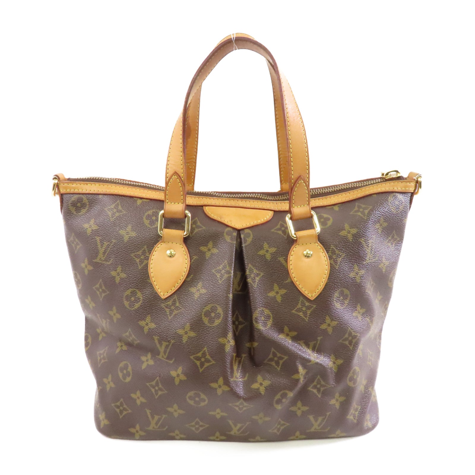 LOUIS VUITTON Monogram Palermo PM金扣手挽肩背兩用袋棕色
