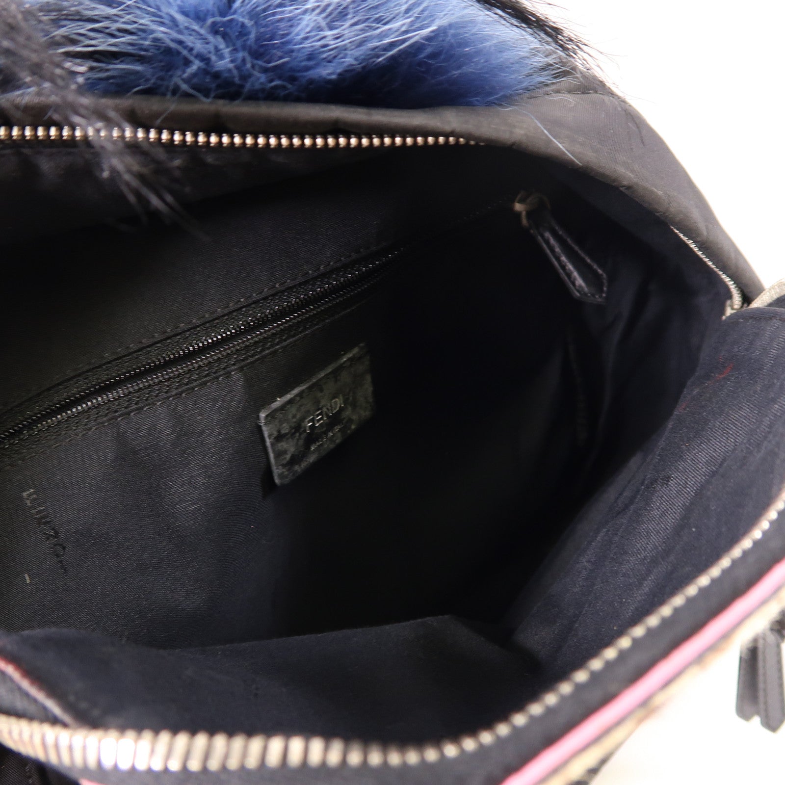 FENDI 尼龍/Fur Moster Backpack銀扣背包