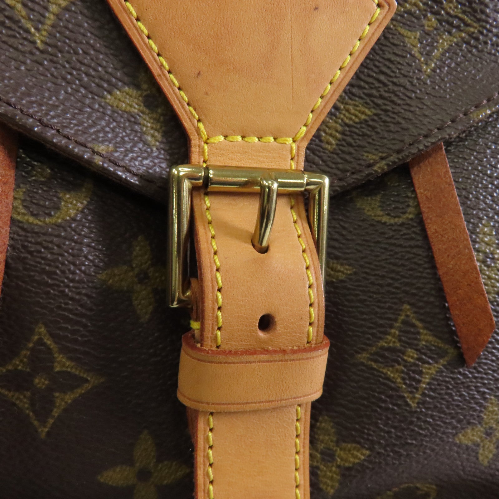 LOUIS VUITTON Monogram Montsouris GM金扣背包棕色