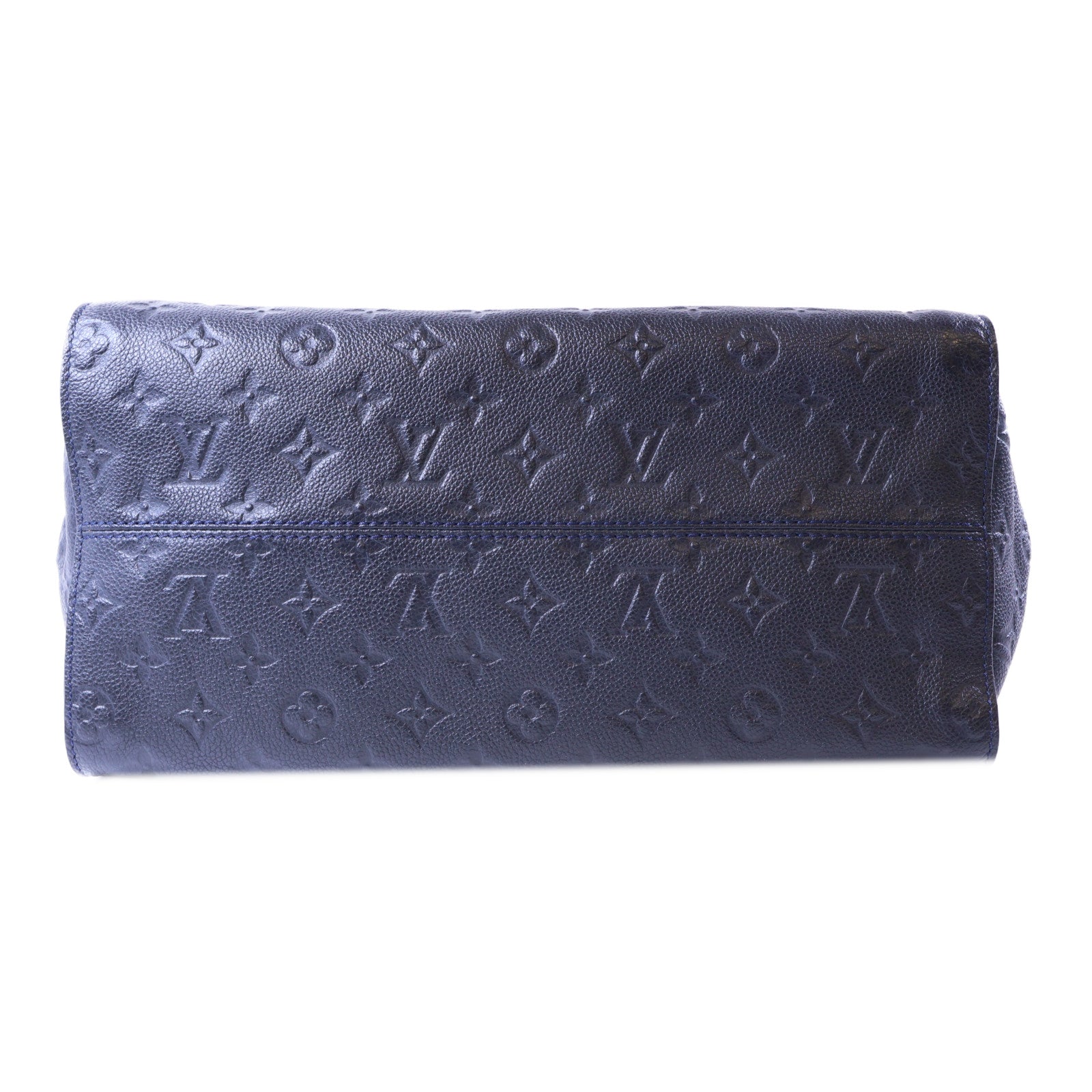 LOUIS VUITTON Monogram Empreinte Lumineuse PM金扣手挽肩背兩用袋深藍色