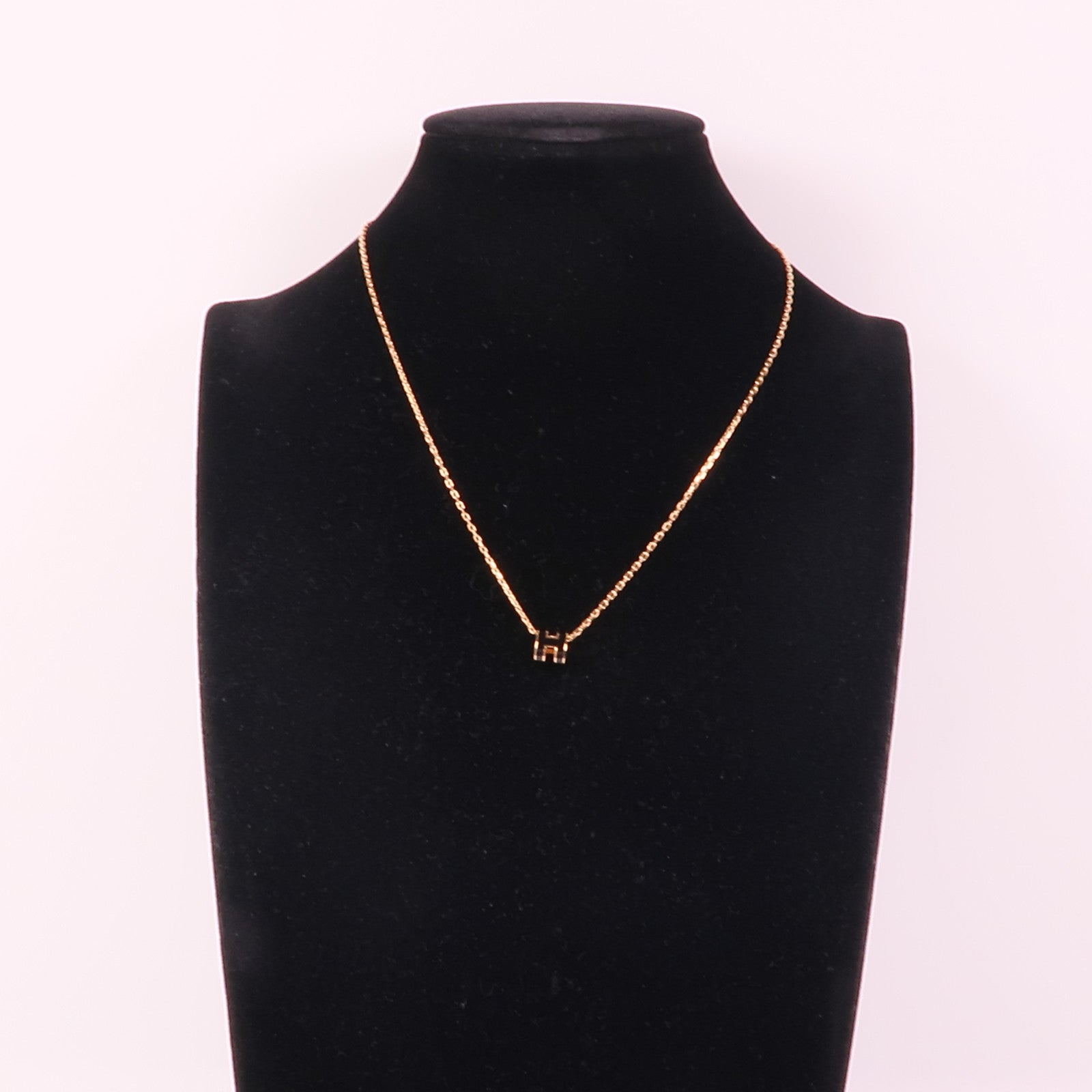 HERMES 金屬Mini Pop H Necklace項鍊Noir