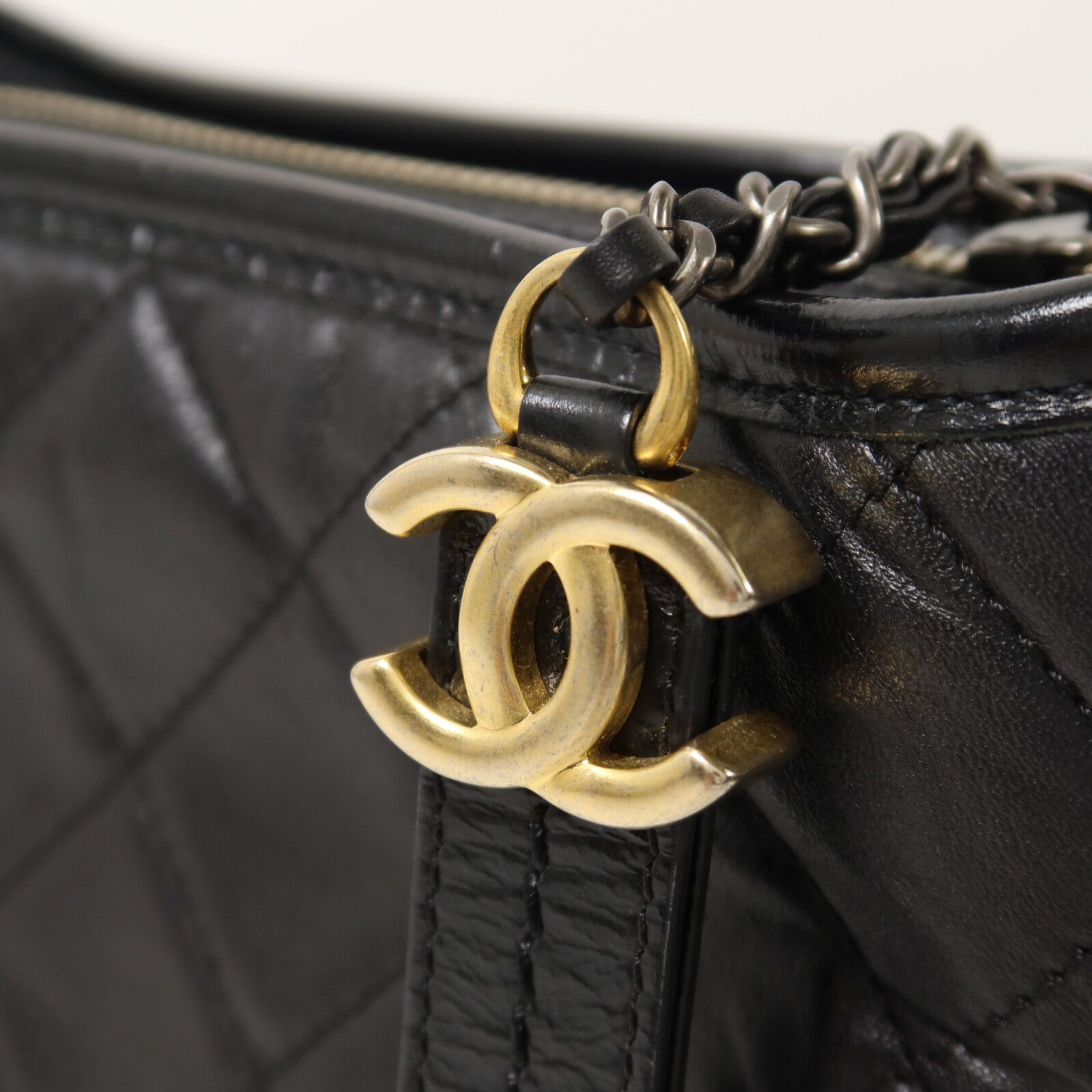 CHANEL 牛皮皮革Gabrielle Small鏈帶手挽肩背兩用袋