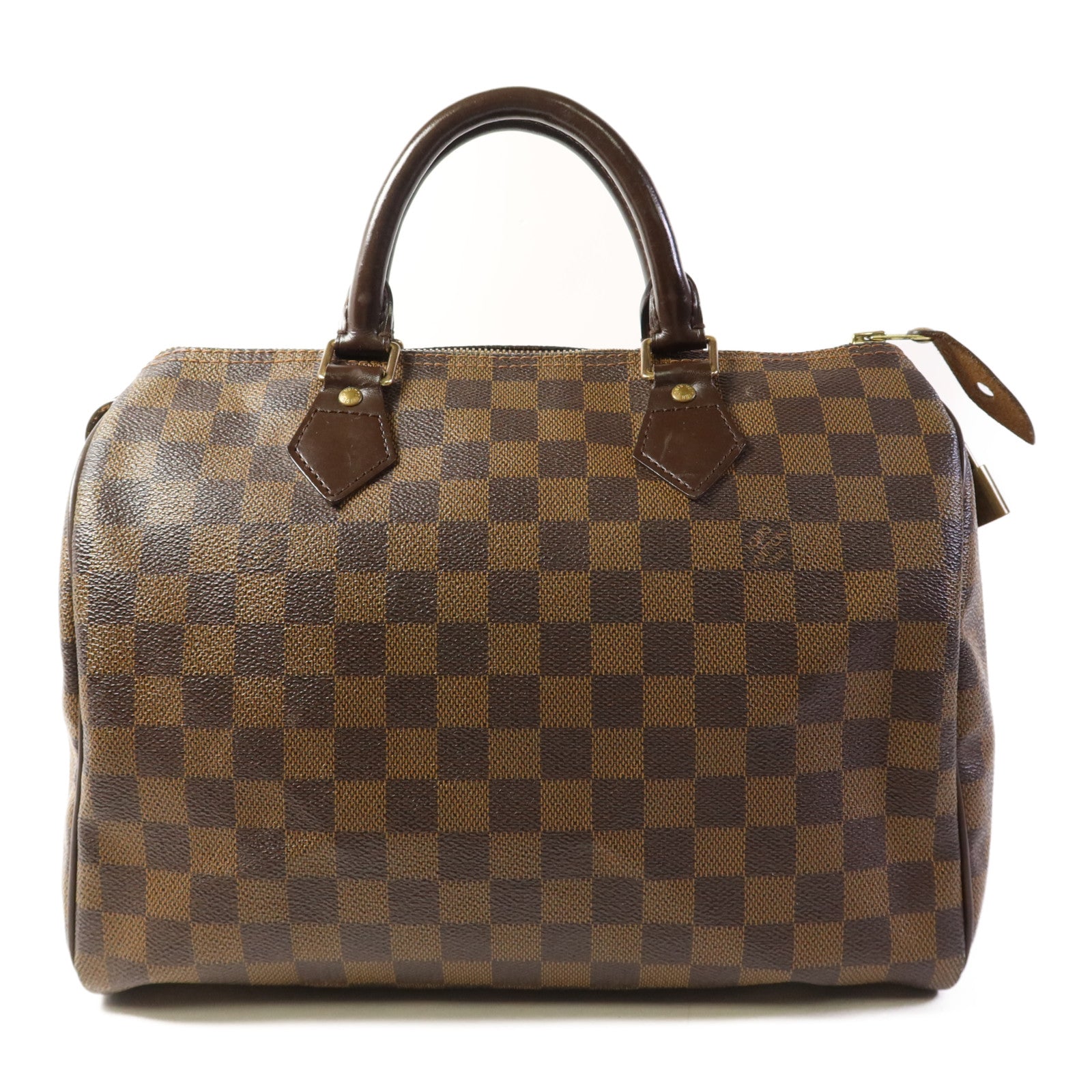 LOUIS VUITTON Damier Speedy 30金扣手挽袋