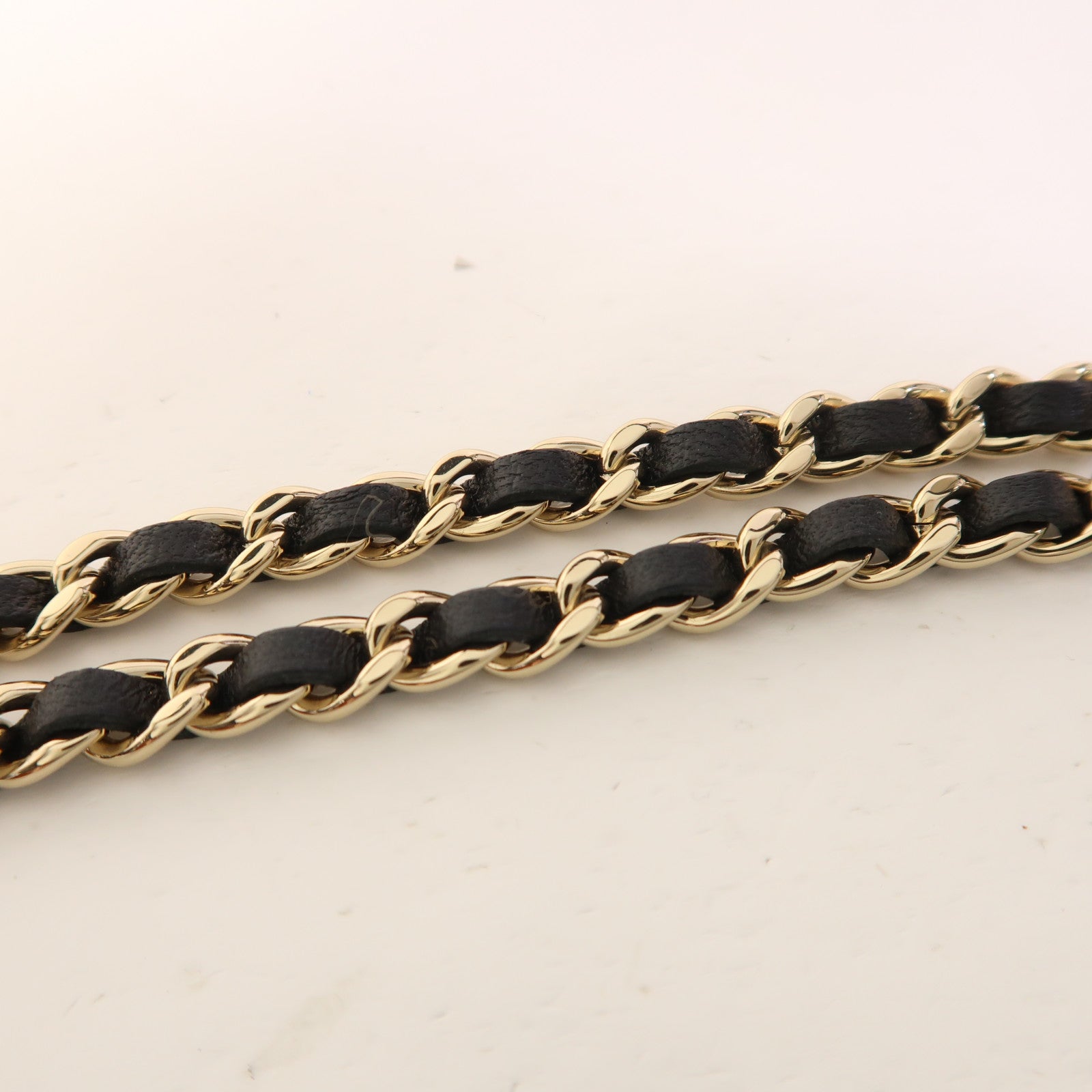 CHANEL Satin Chain Shoulder金扣鏈帶肩背袋