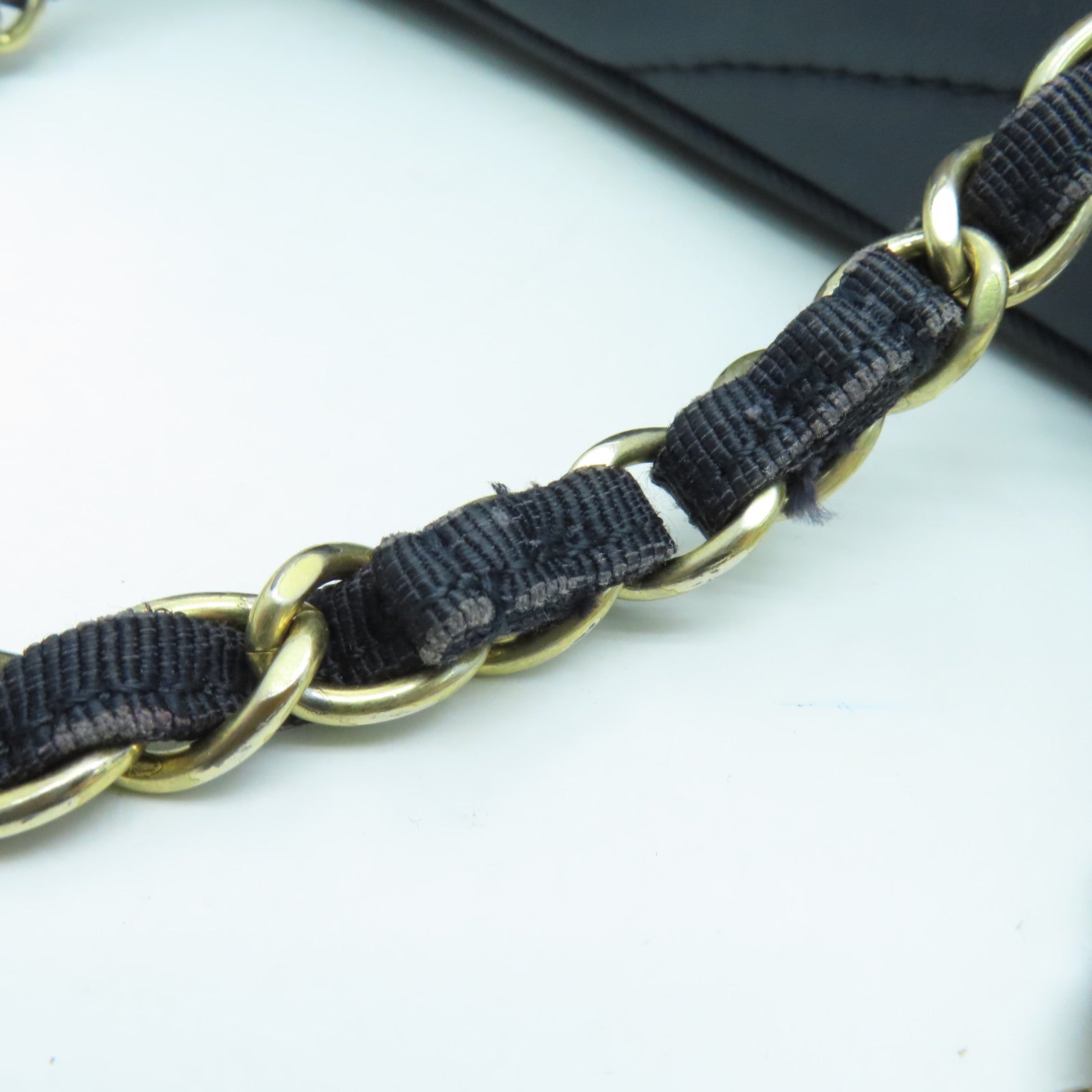 CHANEL 【激減優惠】羊皮皮革Chain Shoulder金扣肩背袋藍色