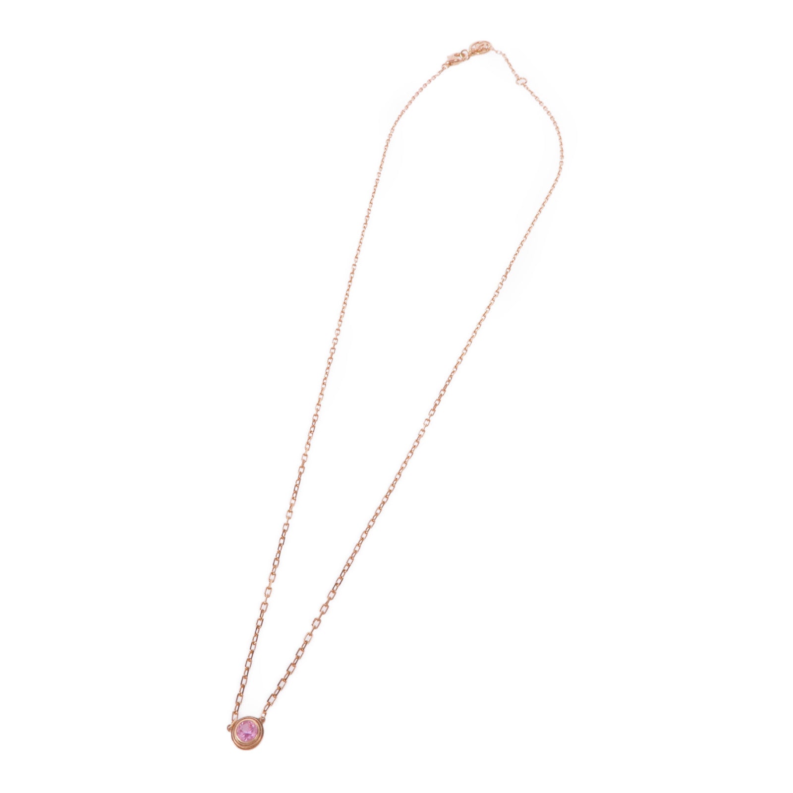 CARTIER 18K玫瑰金d'Amour粉紅色藍寶石項鍊