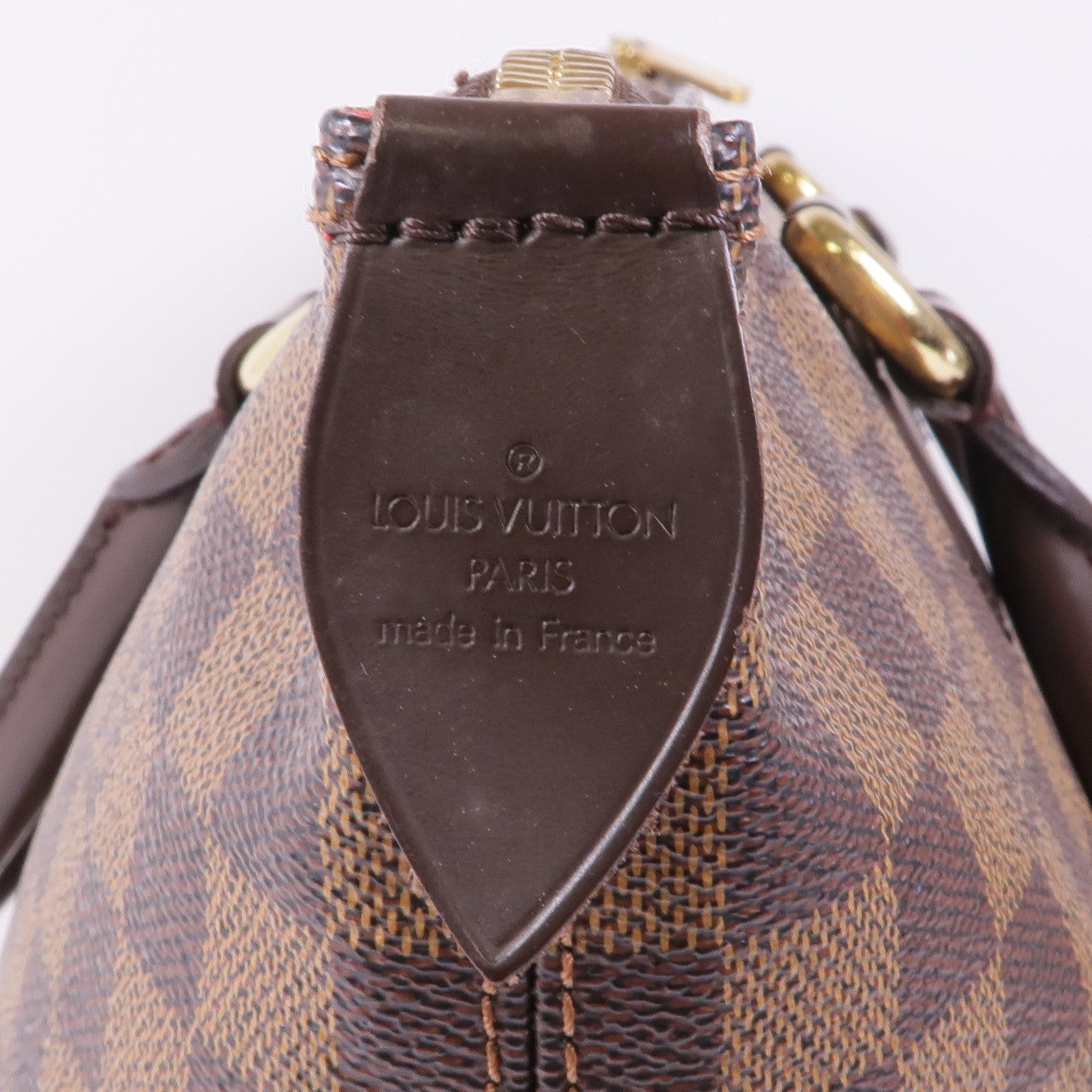 LOUIS VUITTON Damier Saleya MM金扣肩背袋/手挽袋棕色