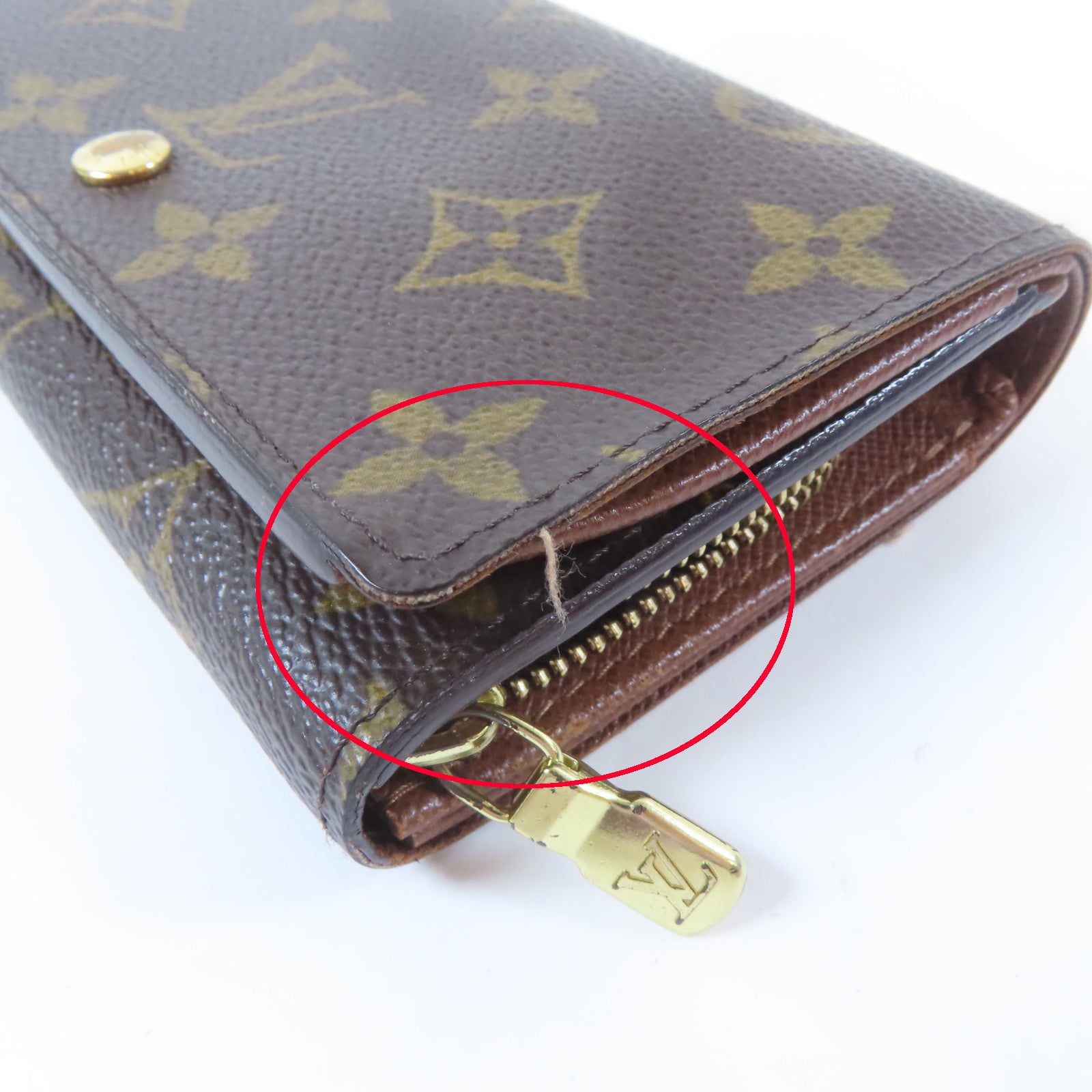 LOUIS VUITTON Monogram Wallet金扣錢包啡色