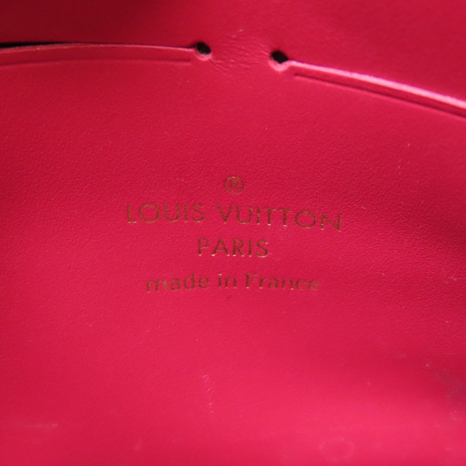 LOUIS VUITTON Monogram Portefeuille Flore金扣鏈帶肩背袋棕色/紅色