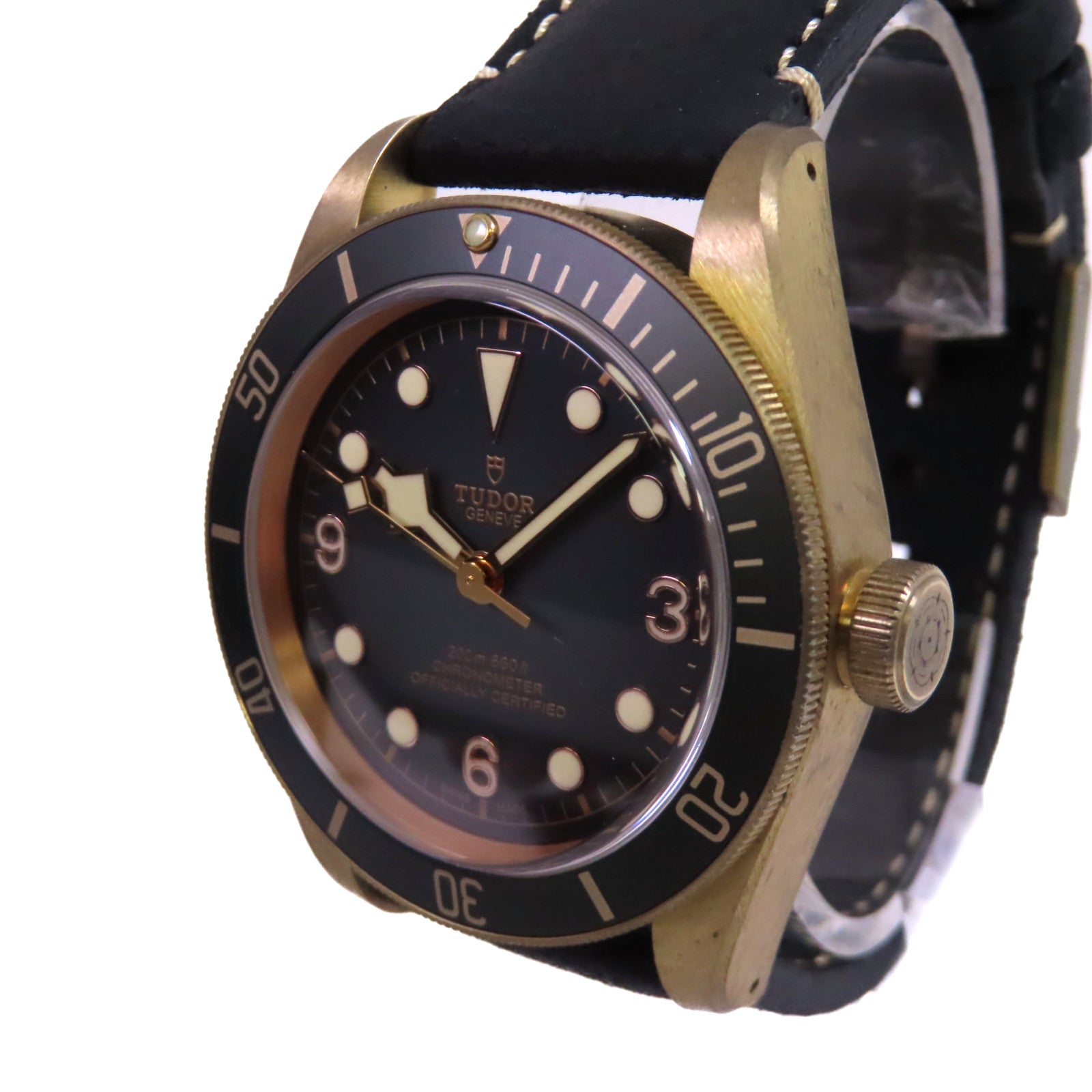 TUDOR Black Bay Watch青銅/皮帶自動機芯手錶黑色/金色