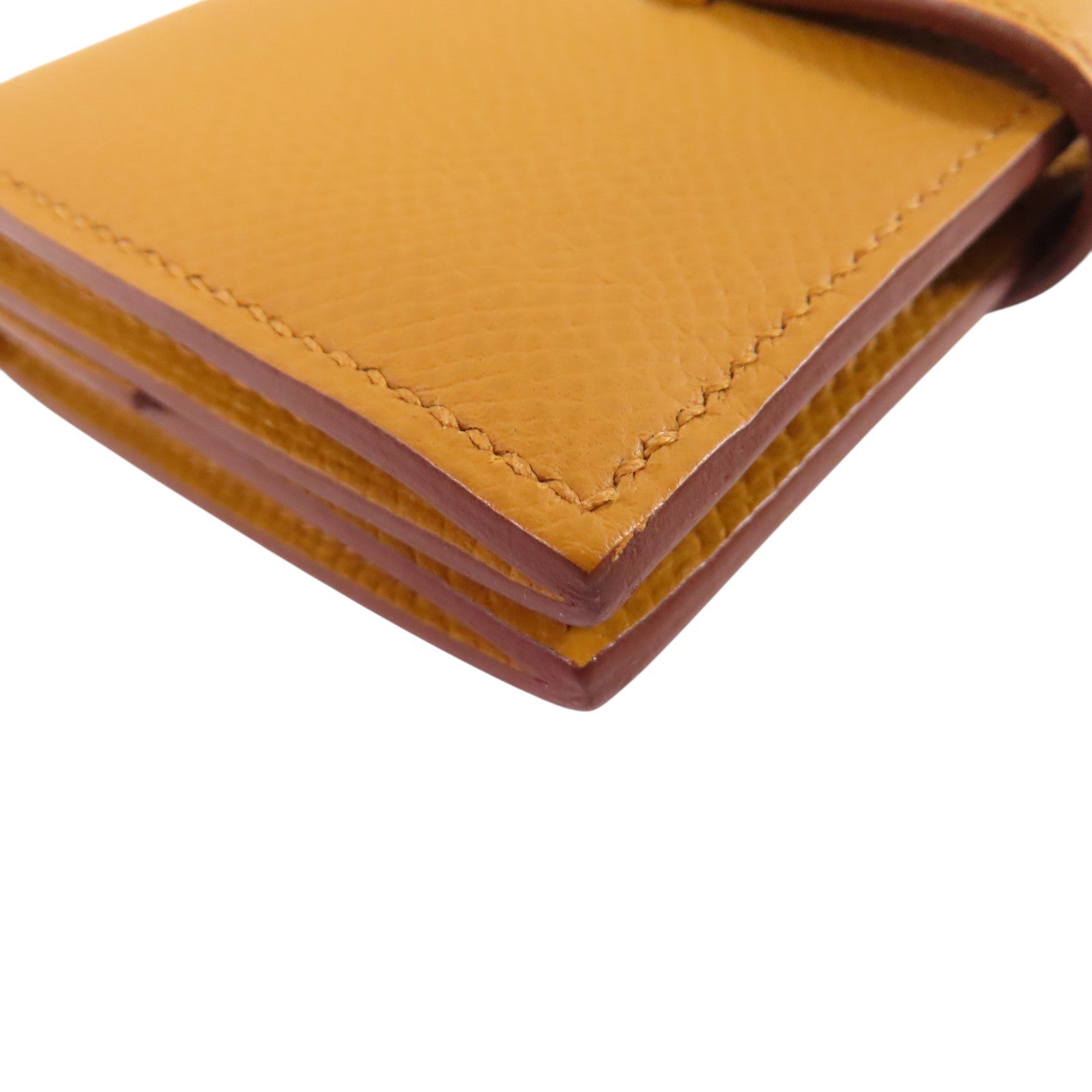 HERMES【激減優惠】 Epsom皮革Bearn Card Case金扣卡套