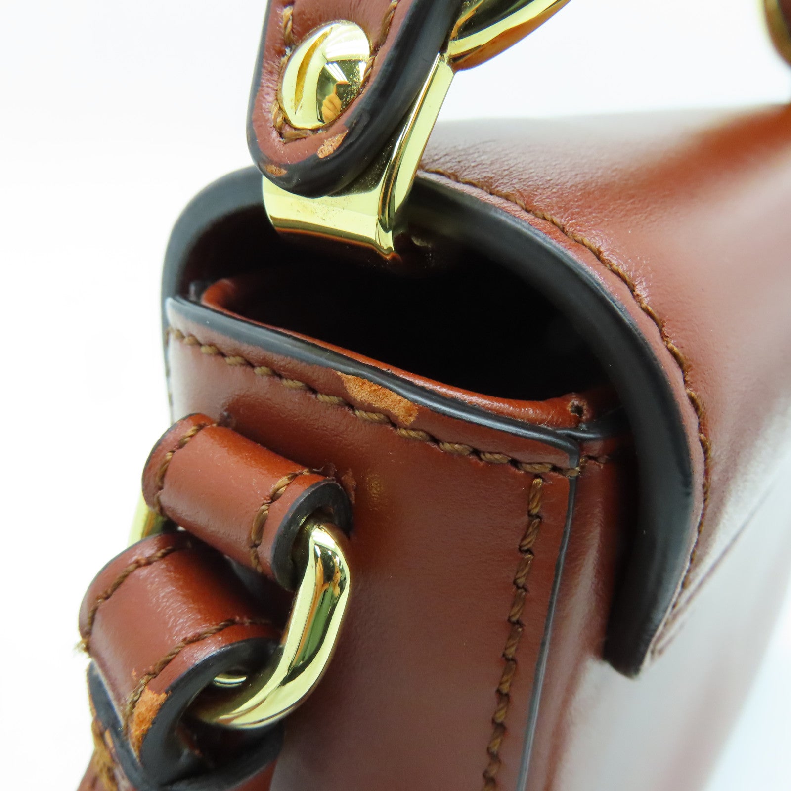 Chloe 牛皮皮革2way Shoulder Bag金扣手挽肩背两用袋啡色
