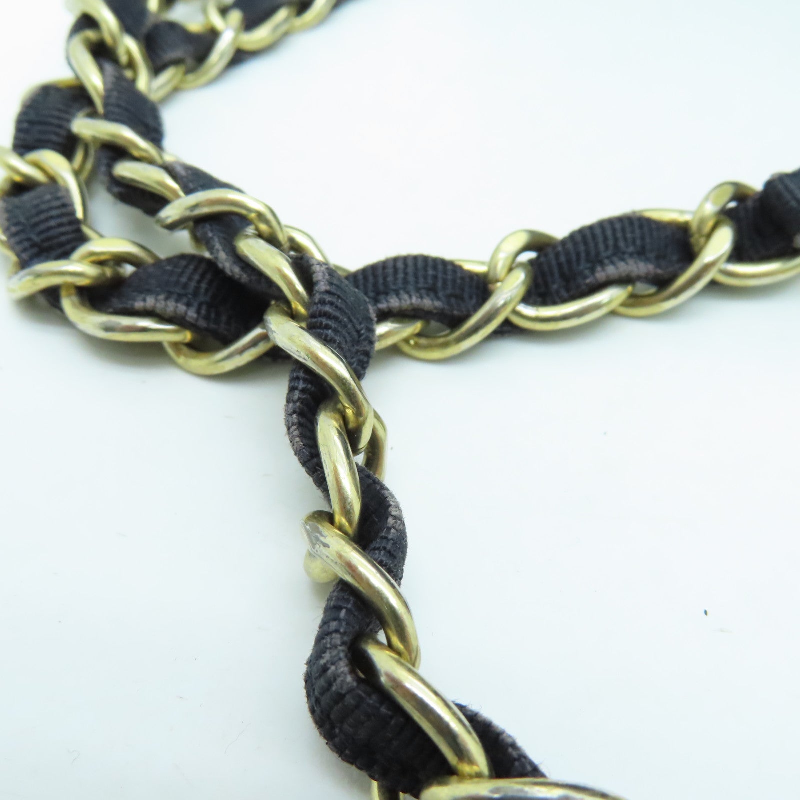 CHANEL 【激減優惠】羊皮皮革Chain Shoulder金扣肩背袋藍色