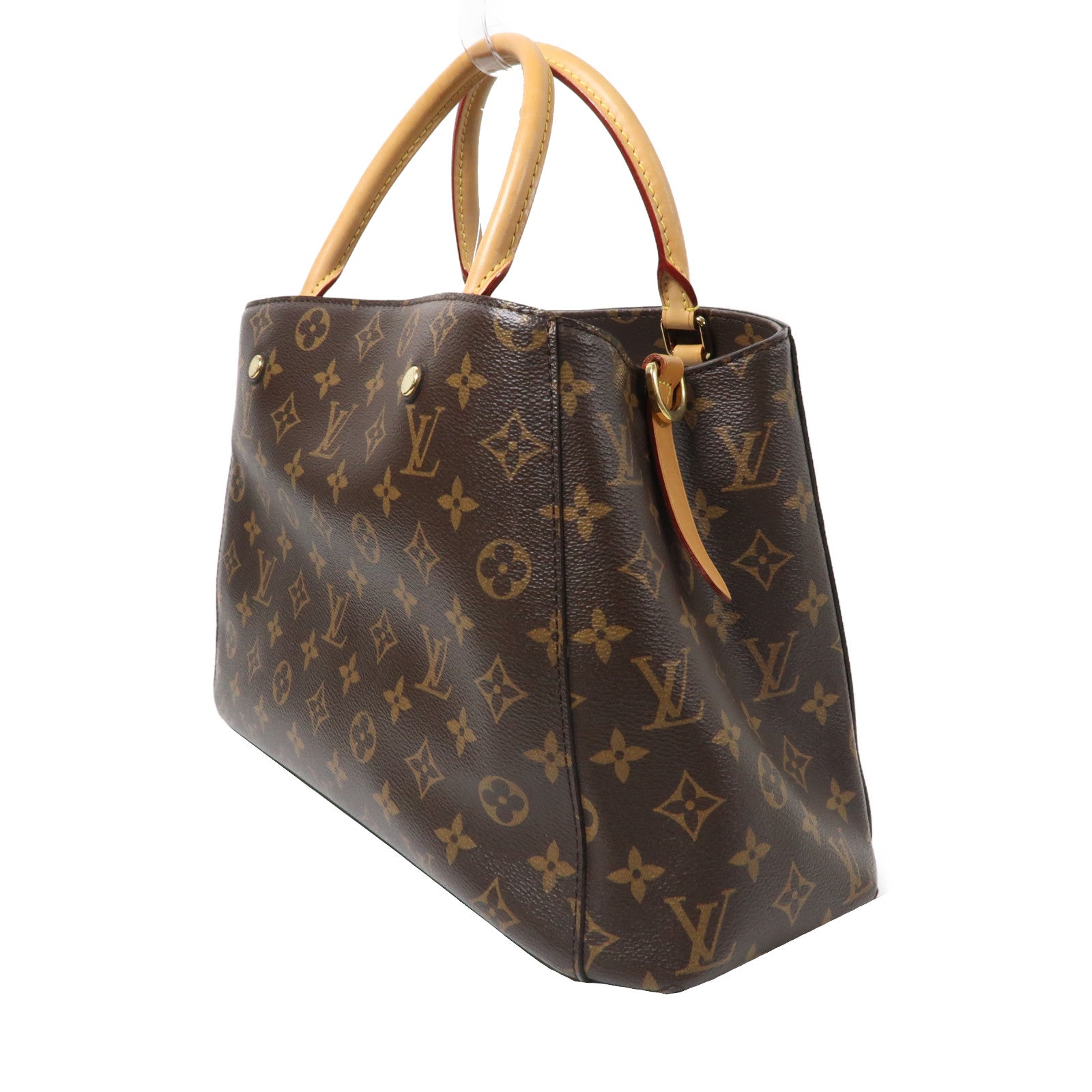 LOUIS VUITTON Monogram Montaigne MM金扣手挽肩背兩用袋啡色