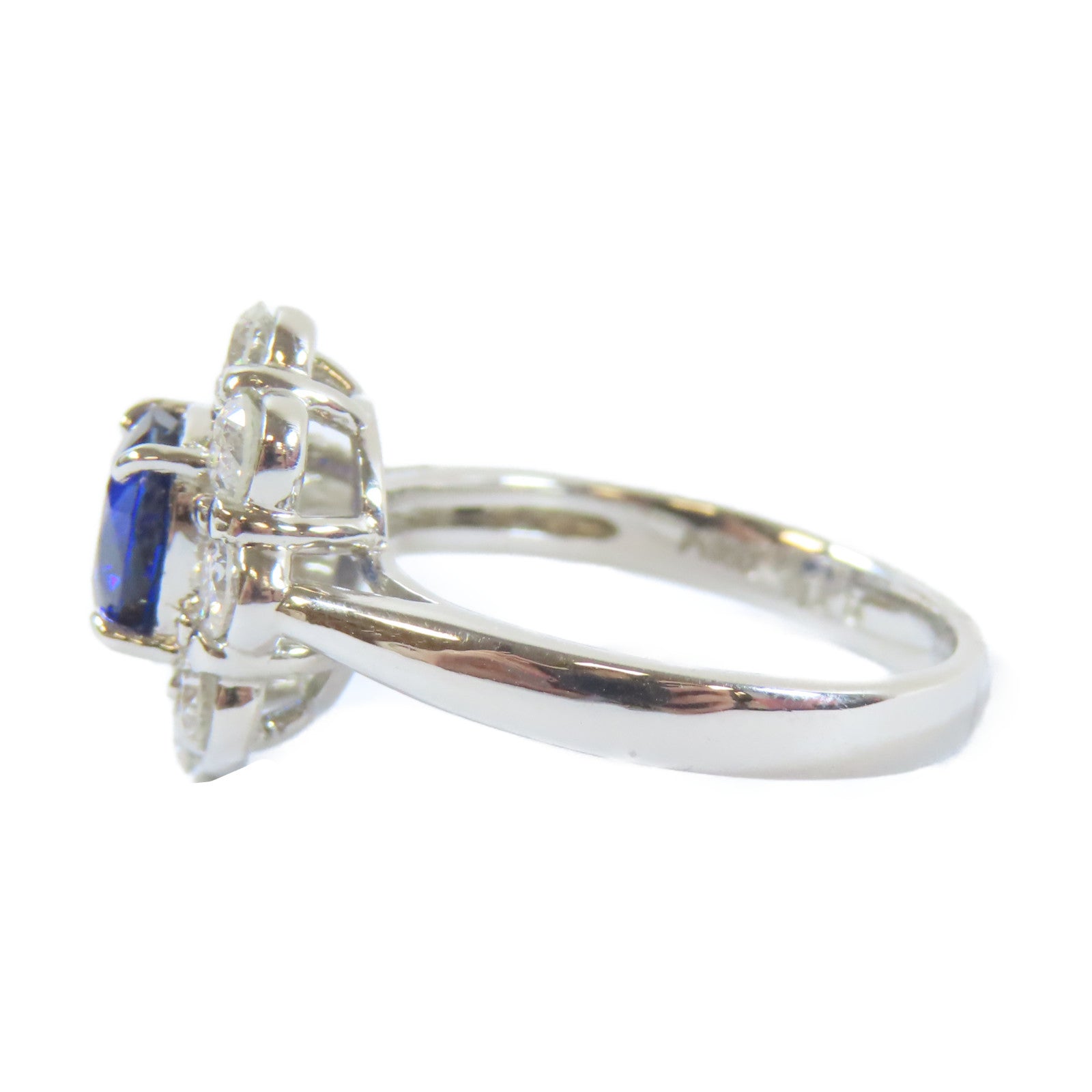 JEWELRY 【激減優惠】PT950白金Ring1.15ct藍寶石/0.78ct鑽石戒指US#5.75