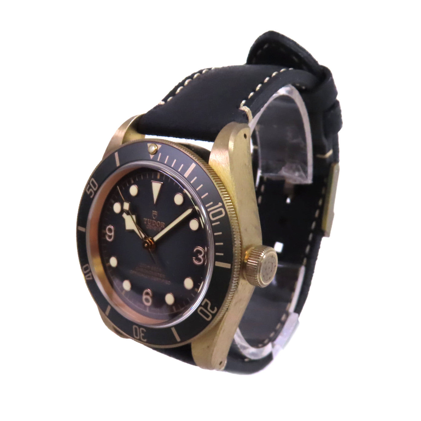 TUDOR Black Bay Watch青銅/皮帶自動機芯手錶黑色/金色