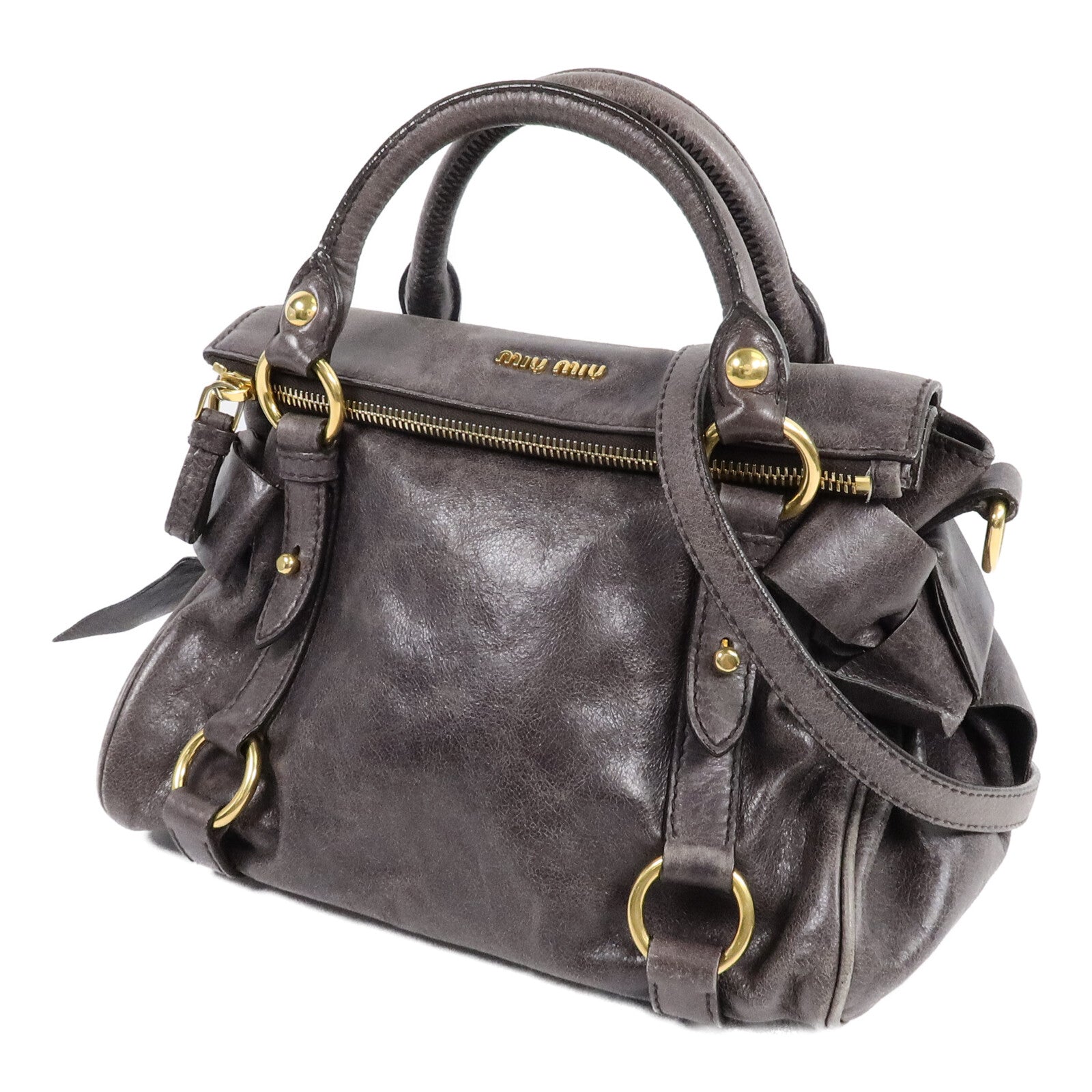Miu Miu 牛皮皮革2 Way Shoulder Bag手挽肩背兩用袋