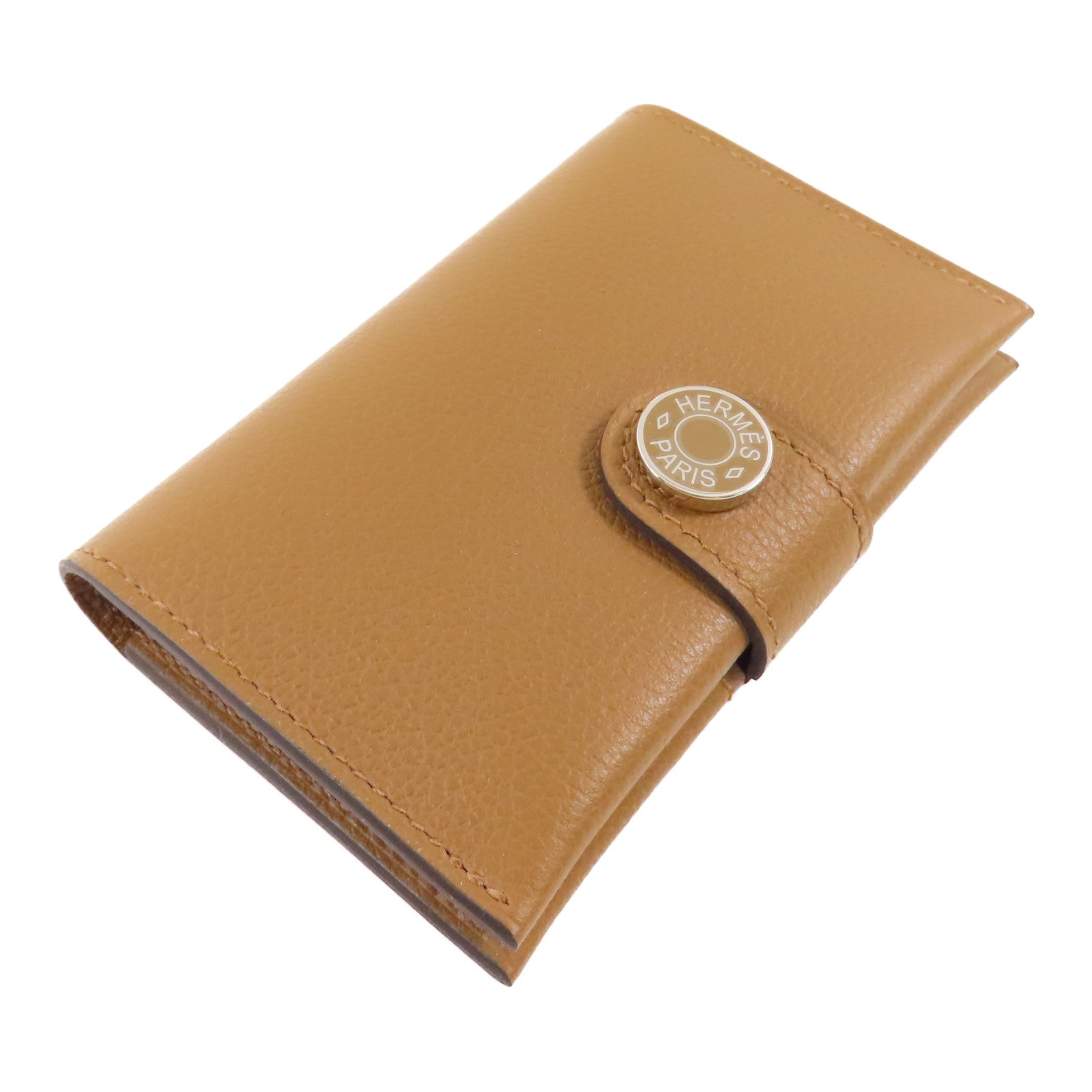 HERMES Evercolor皮革Porte-Cartes R.M.S Card Holder銀扣卡片套Alezan