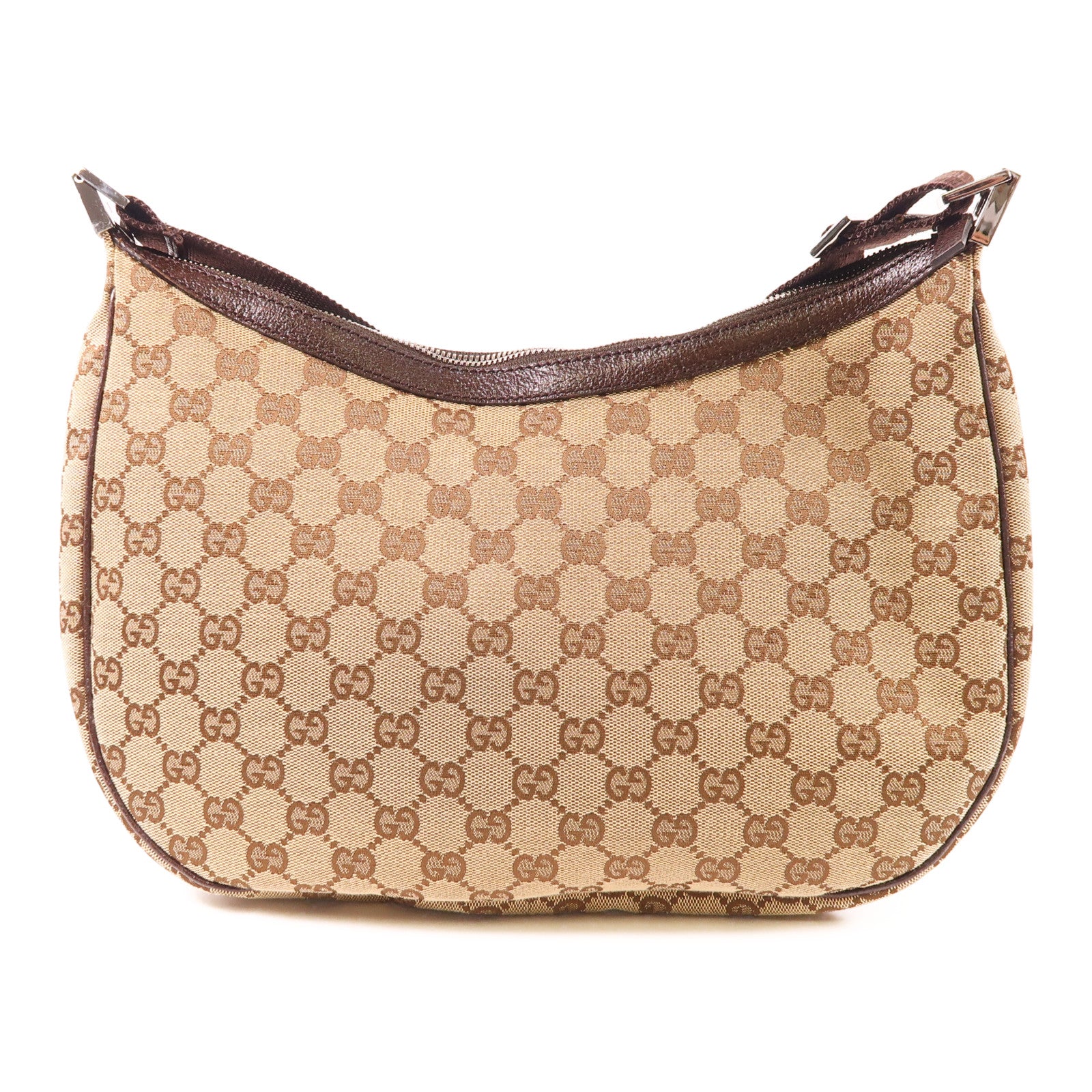 GUCCI 帆布Shoulder Bag銀扣肩背袋