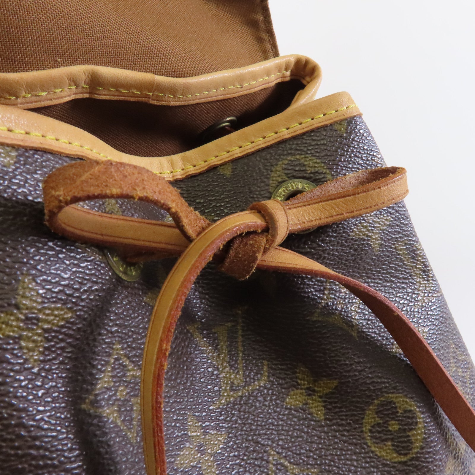 LOUIS VUITTON Monogram Montsouris GM金扣背包棕色