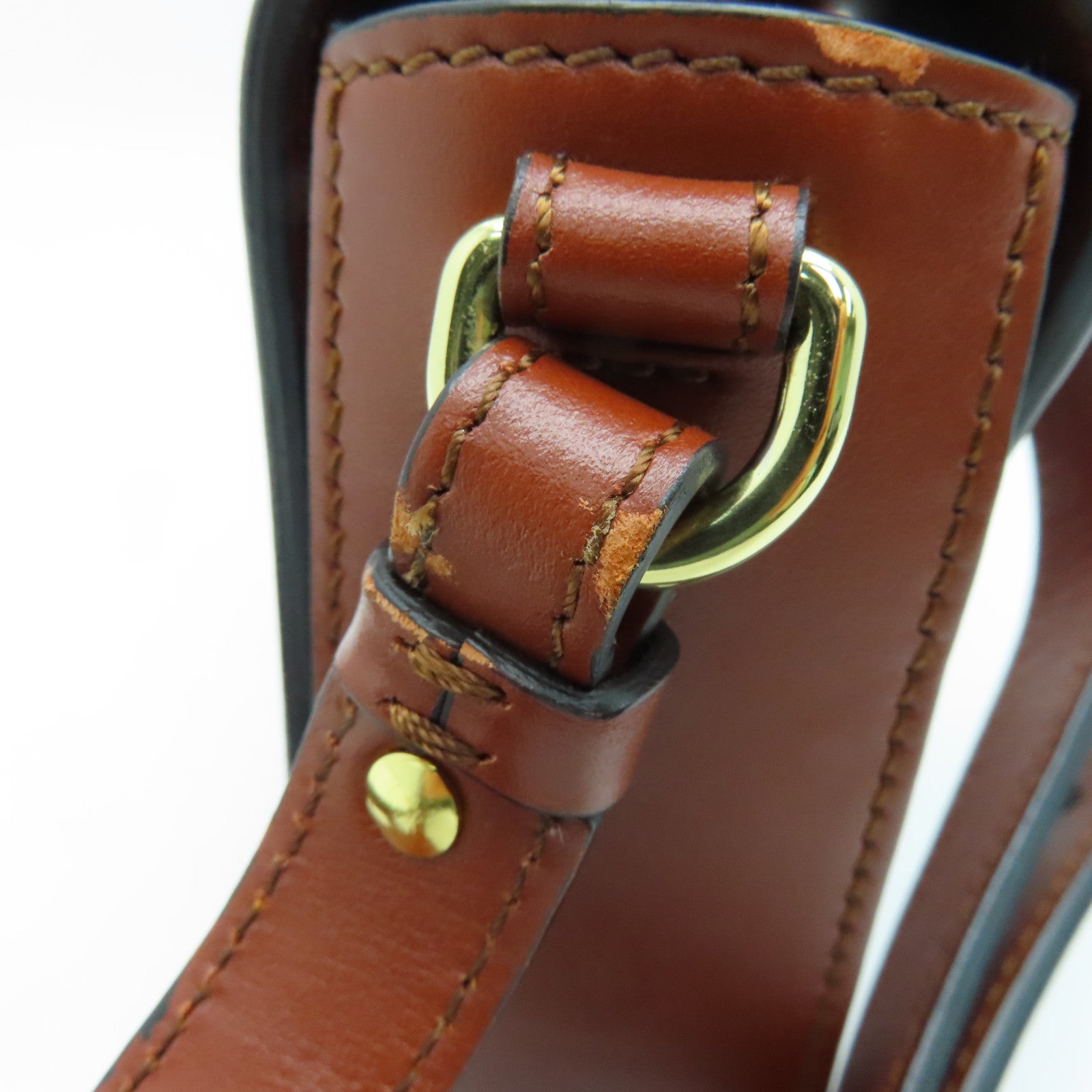 Chloe 牛皮皮革2way Shoulder Bag金扣手挽肩背两用袋啡色