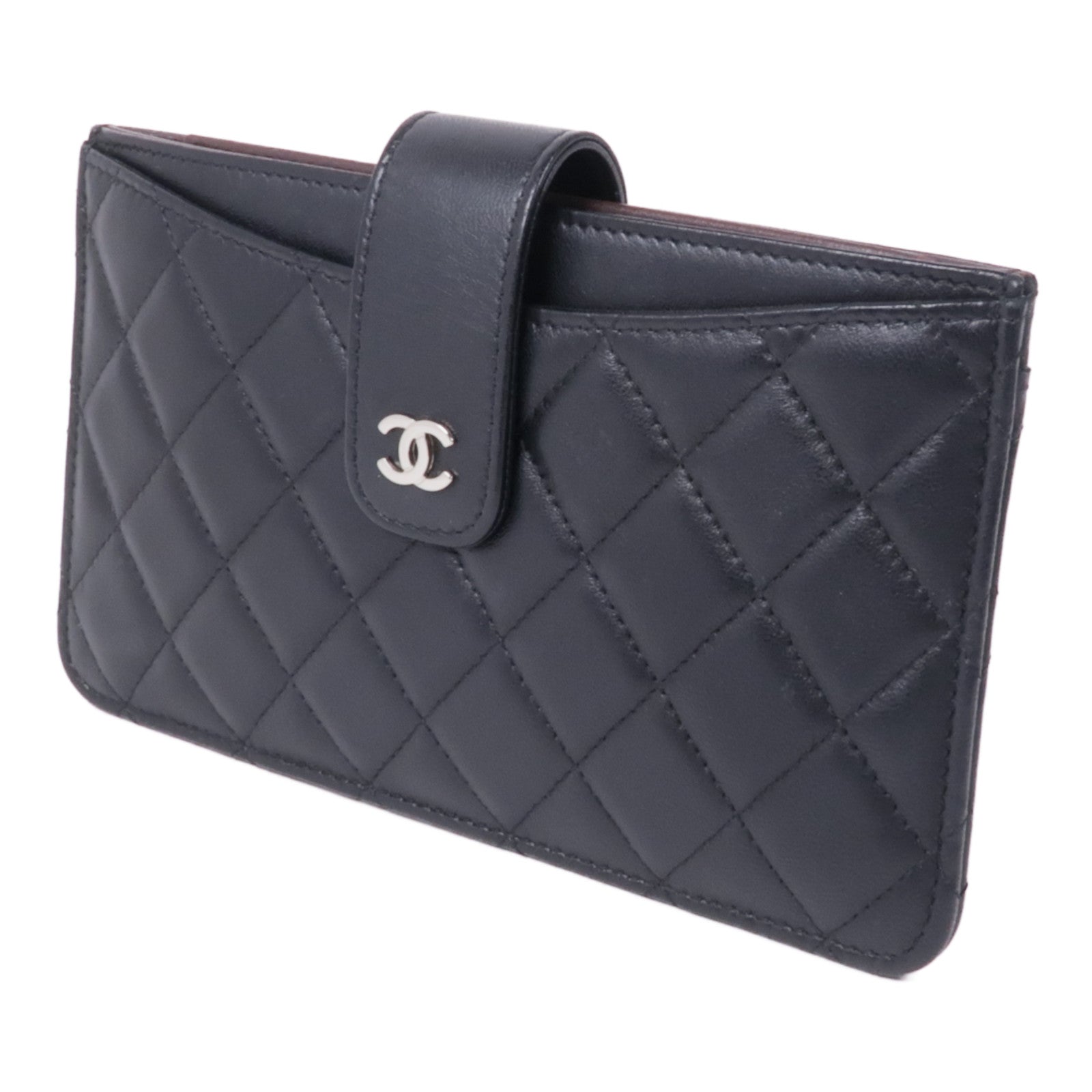 CHANEL 羊皮皮革Pouch/Clutch銀扣手拿包