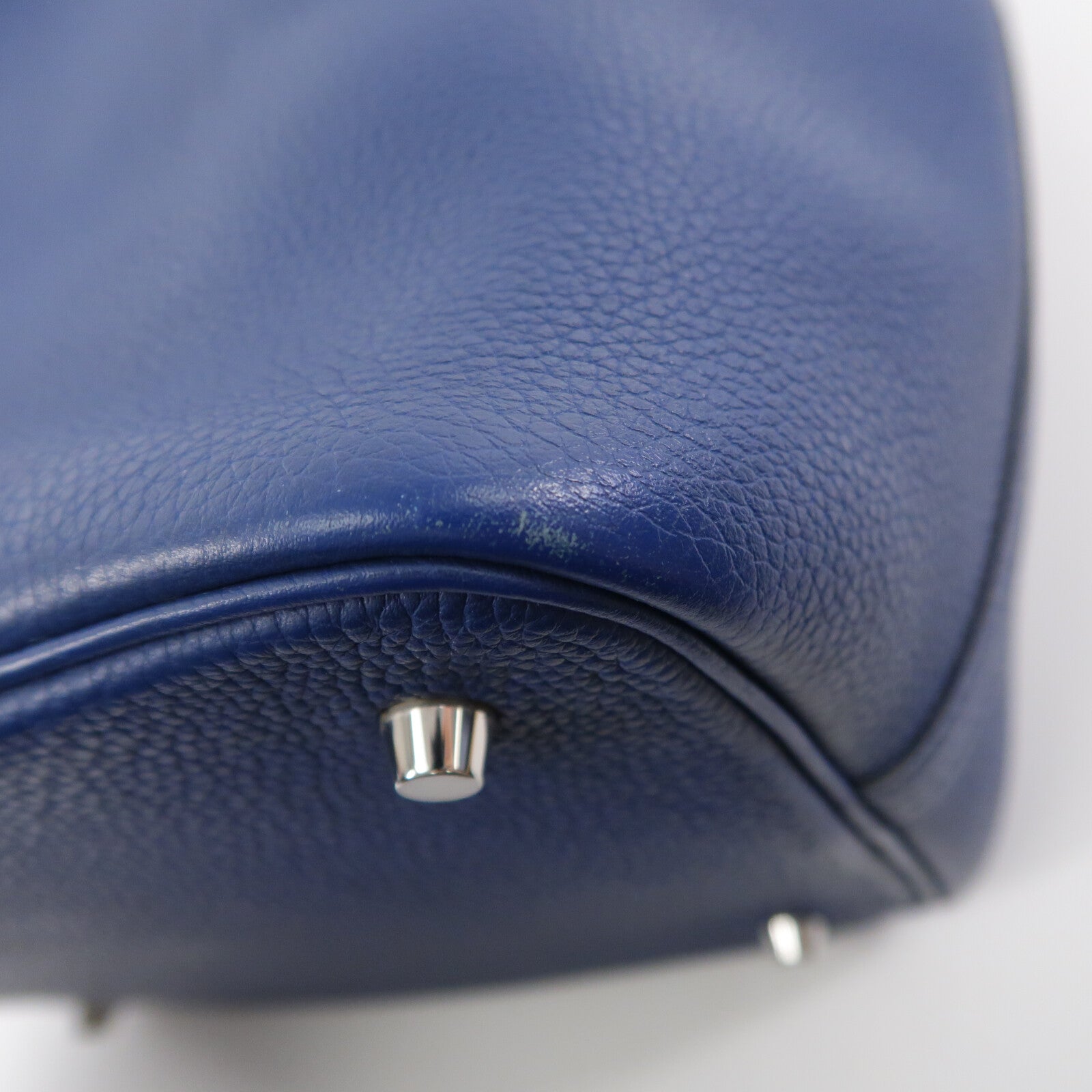 HERMES Maurice皮革Picotin MM手挽袋Deep Blue