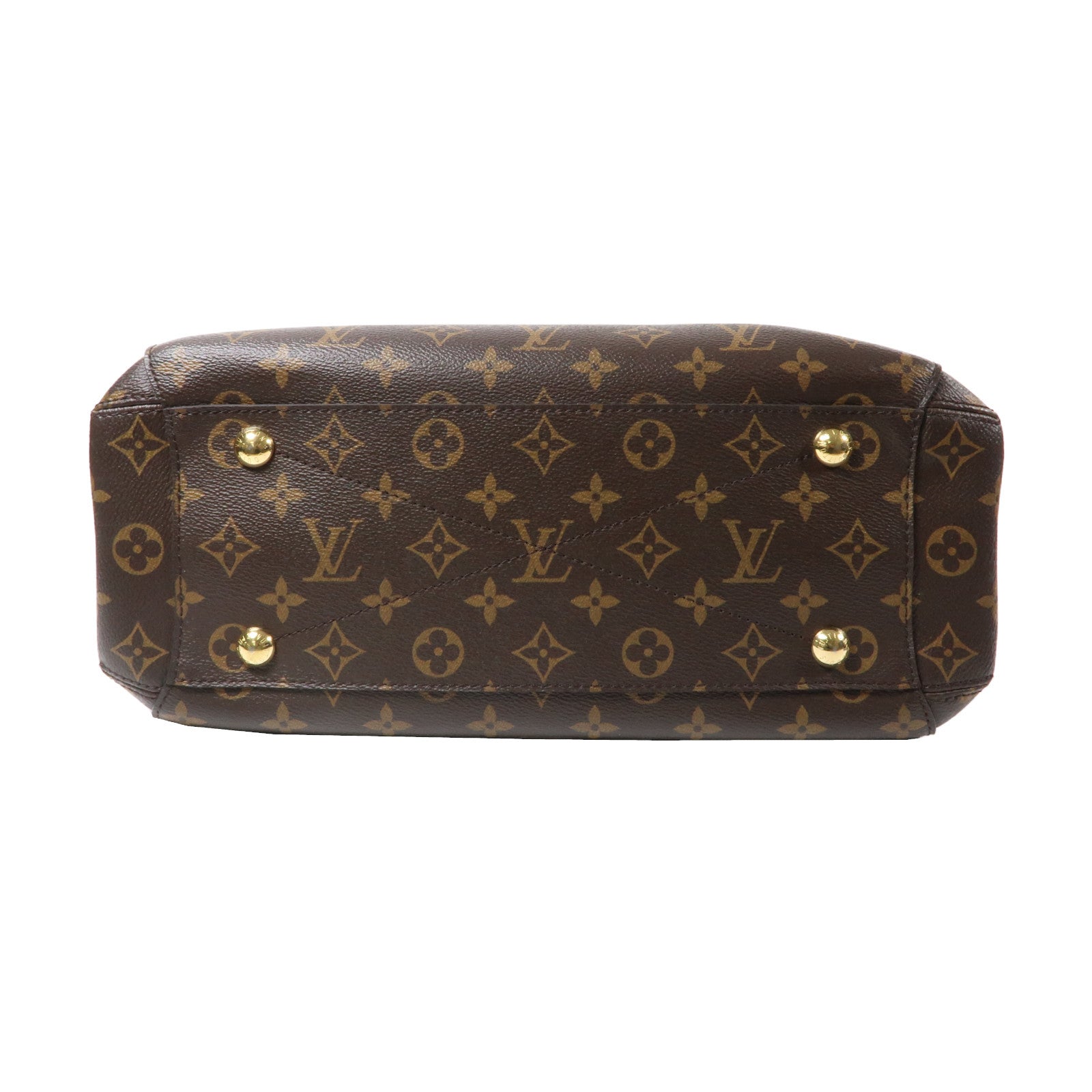 LOUIS VUITTON Monogram Montaigne MM金扣手挽肩背兩用袋啡色