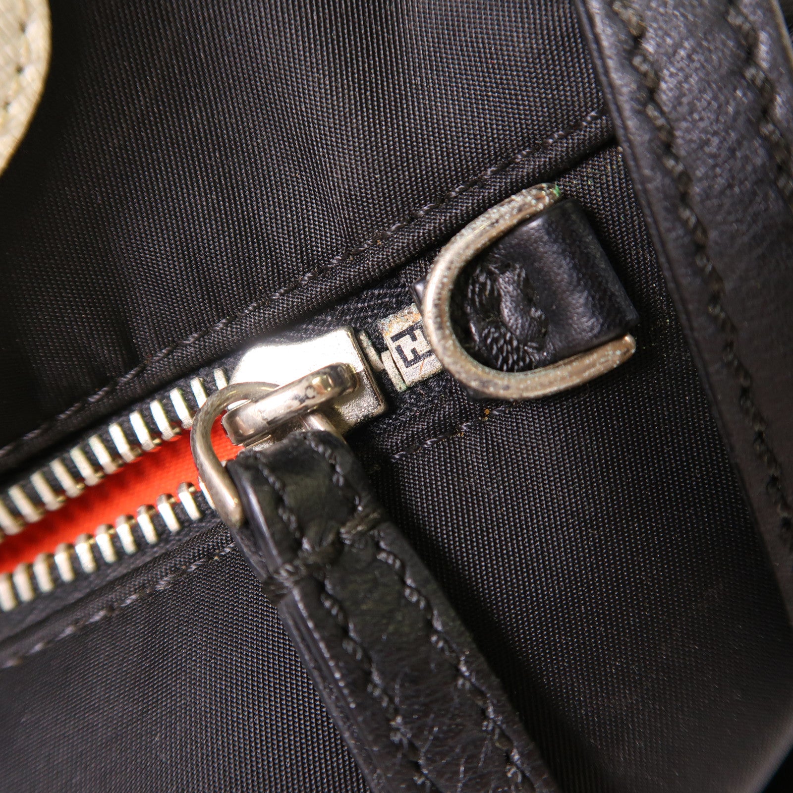 FENDI 尼龍/Fur Moster Backpack銀扣背包