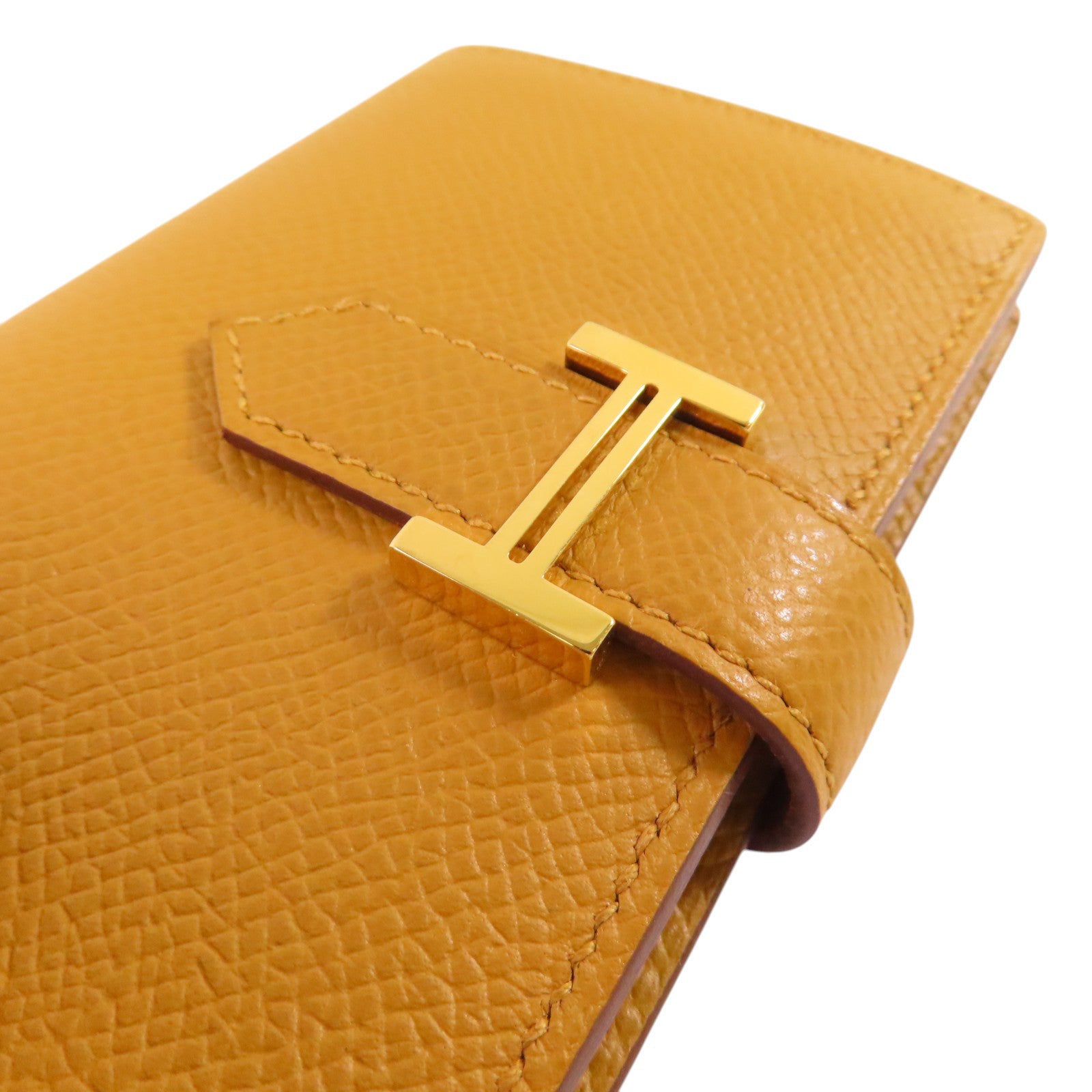 HERMES【激減優惠】 Epsom皮革Bearn Card Case金扣卡套