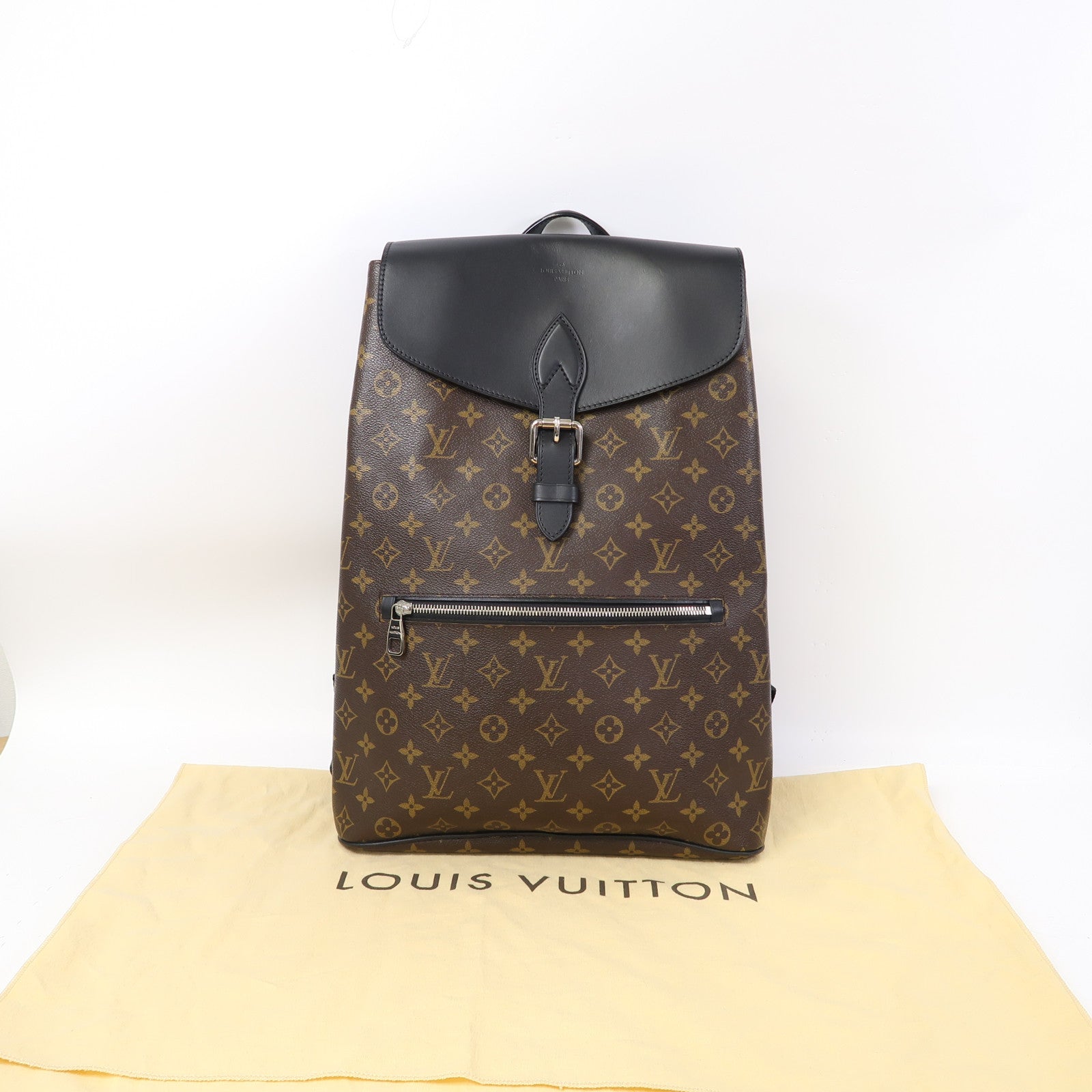 LOUIS VUITTON Monogram Macassar Parc銀扣背包啡色