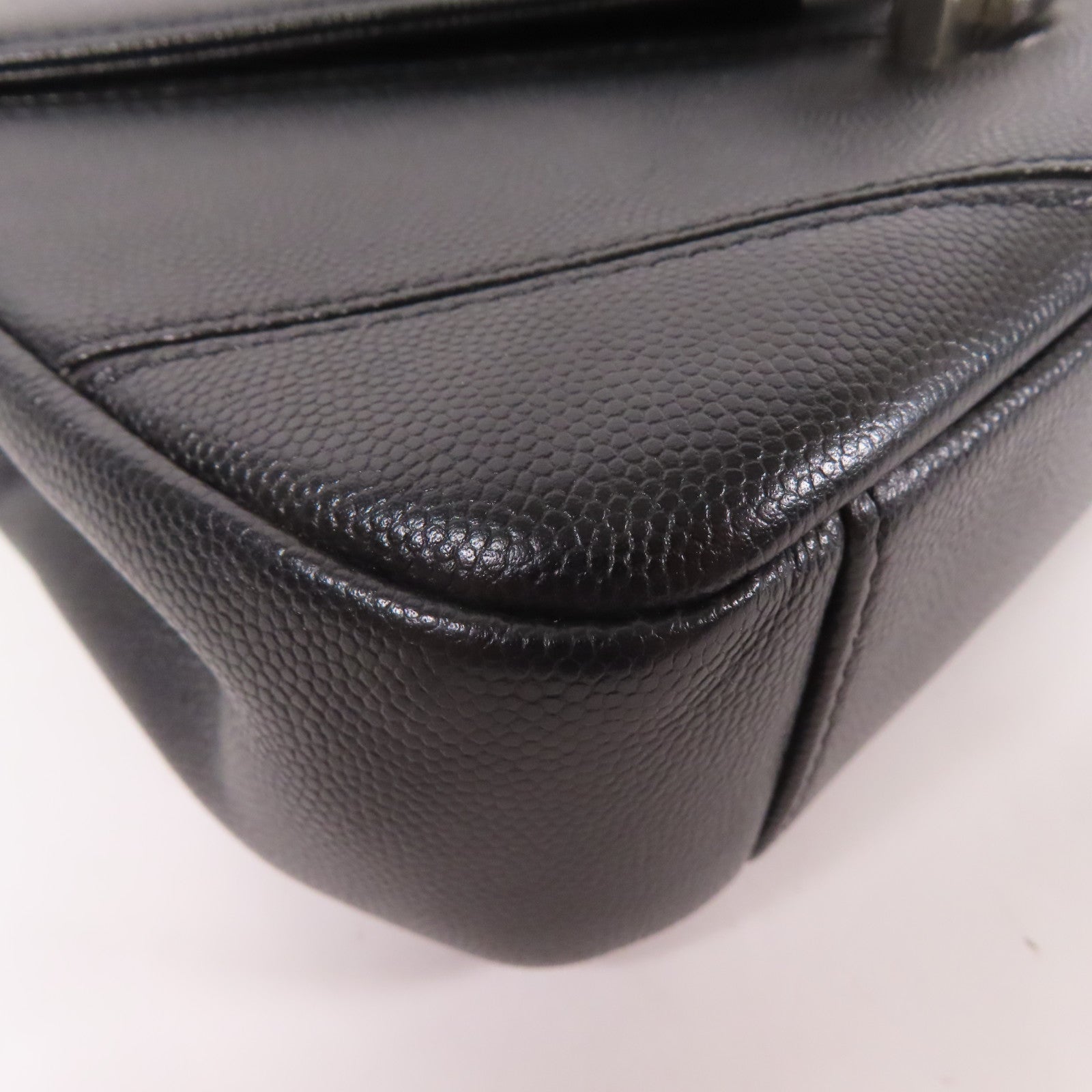 CHANEL 牛皮皮革Shoulder Bag銀扣鏈帶肩背袋