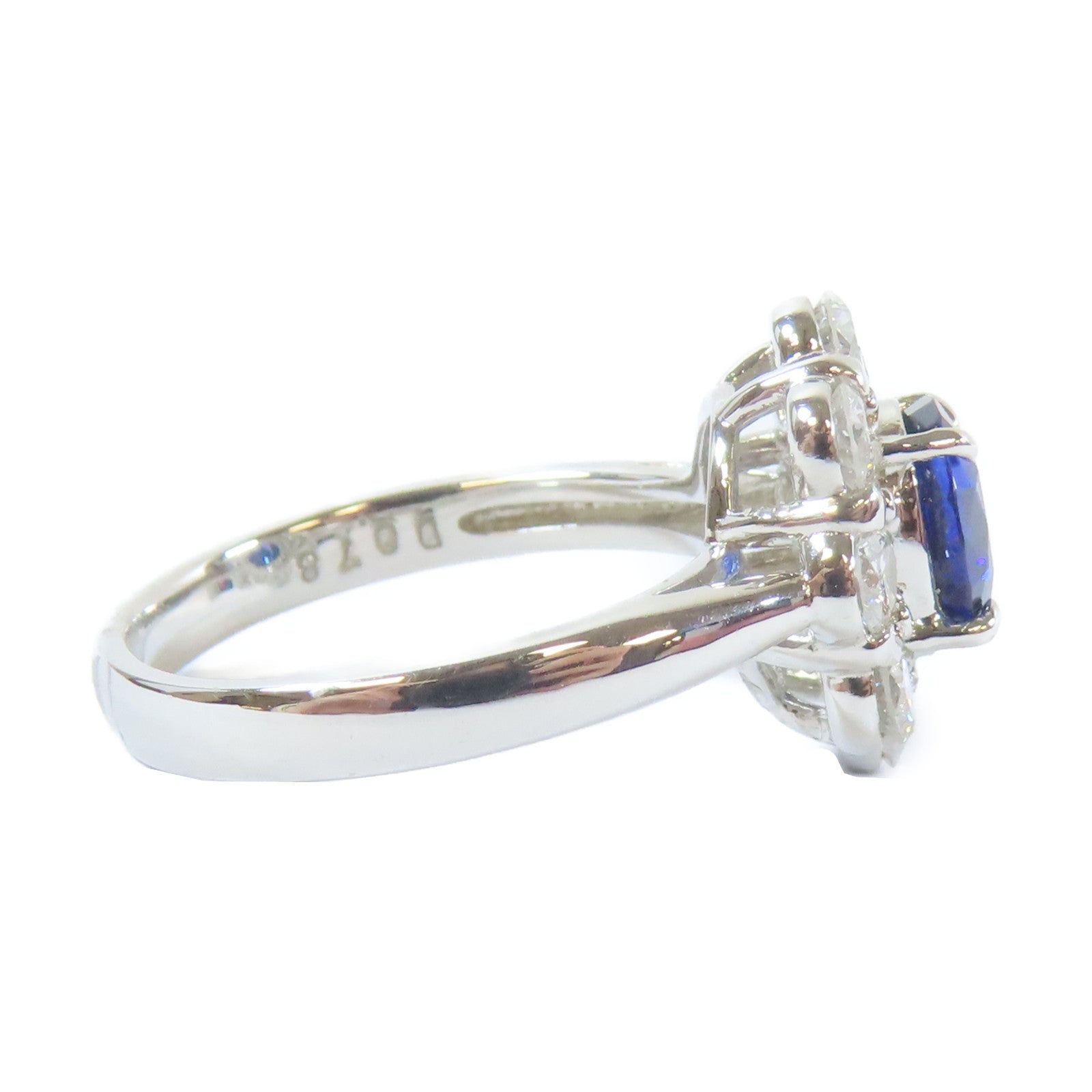 JEWELRY 【激減優惠】PT950白金Ring1.15ct藍寶石/0.78ct鑽石戒指US#5.75