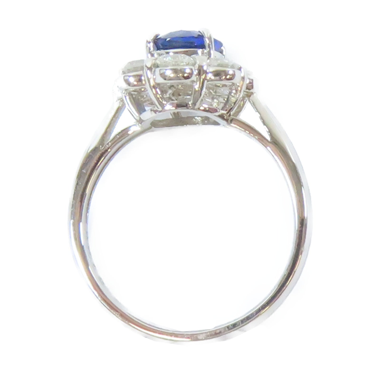 JEWELRY 【激減優惠】PT950白金Ring1.15ct藍寶石/0.78ct鑽石戒指US#5.75