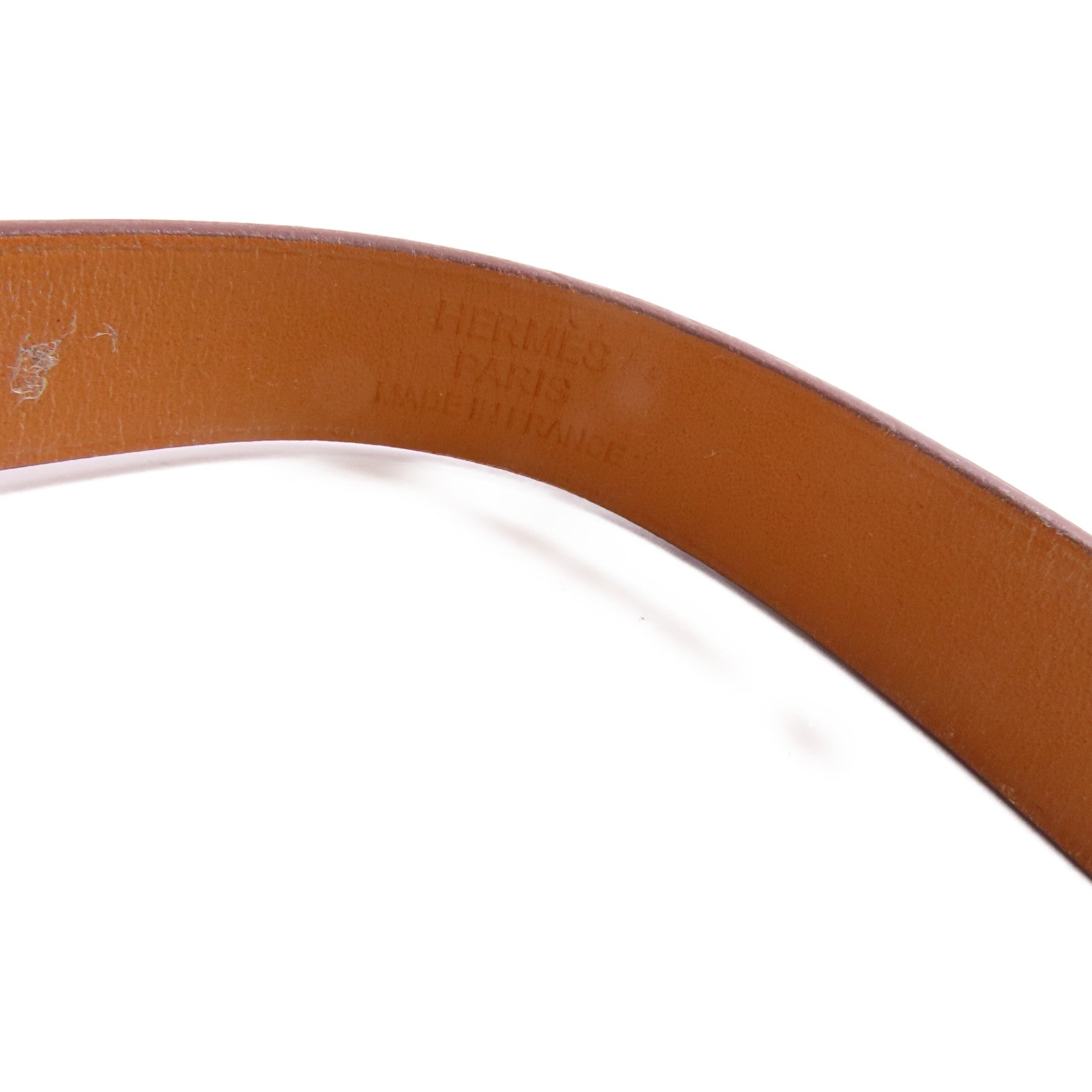 HERMES Swift皮革Bracelet銀扣手鐲Gold