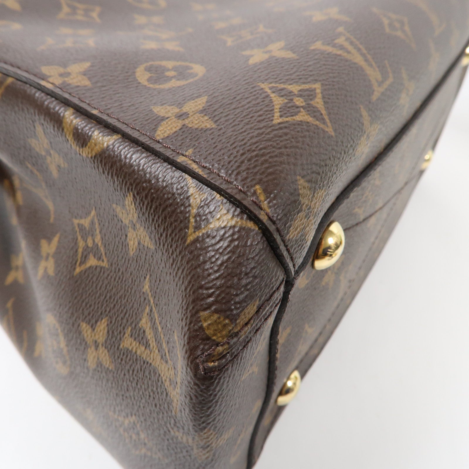 LOUIS VUITTON Monogram Montaigne MM金扣手挽肩背兩用袋啡色